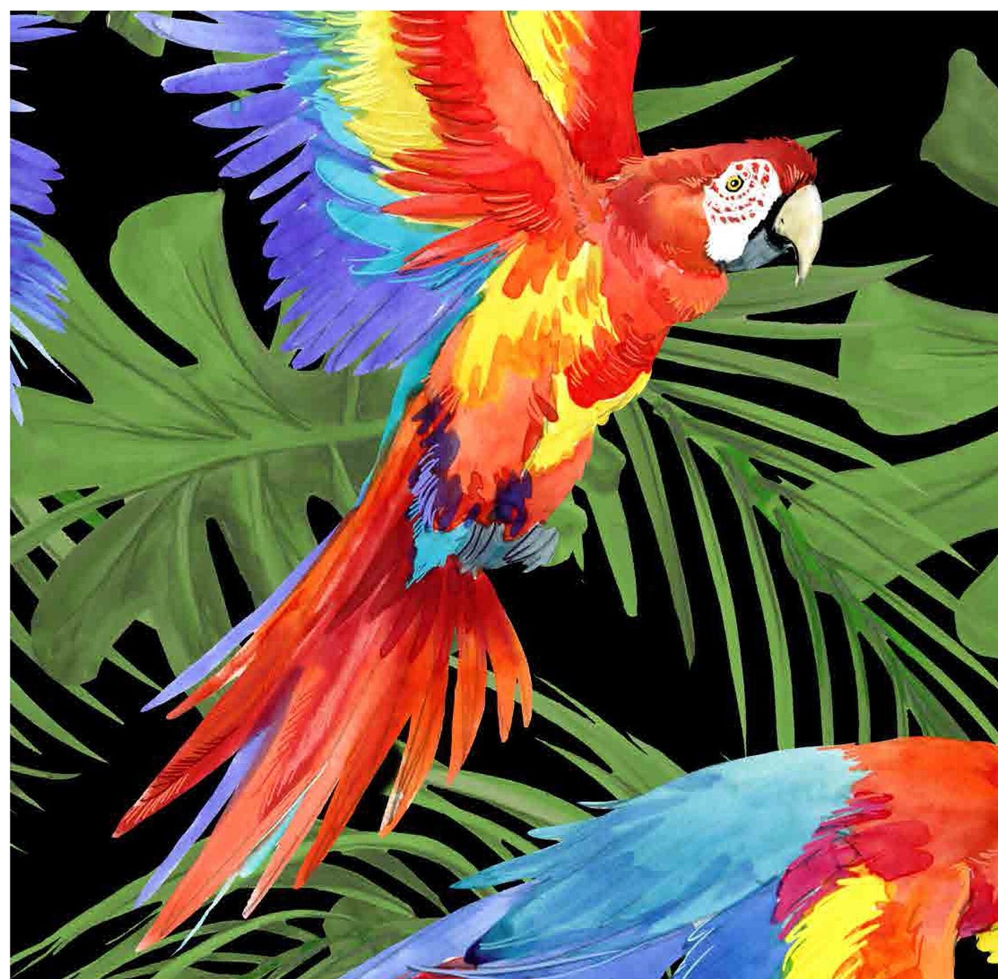 Parrots - Decoupage Paper for Furniture - Rice Paper Decoupage - Large Decoupage Paper - Tropical Birds Decoupage