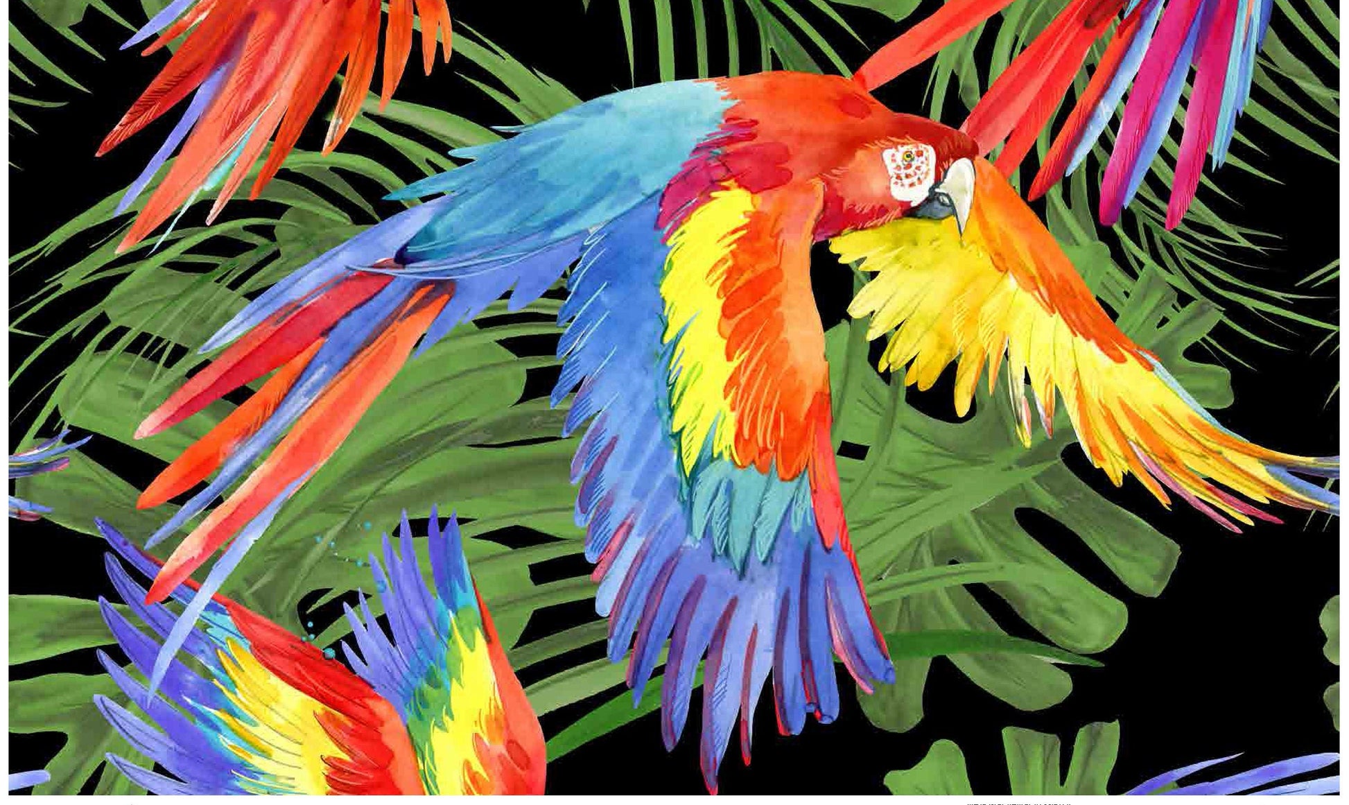 Parrots - Decoupage Paper for Furniture - Rice Paper Decoupage - Large Decoupage Paper - Tropical Birds Decoupage