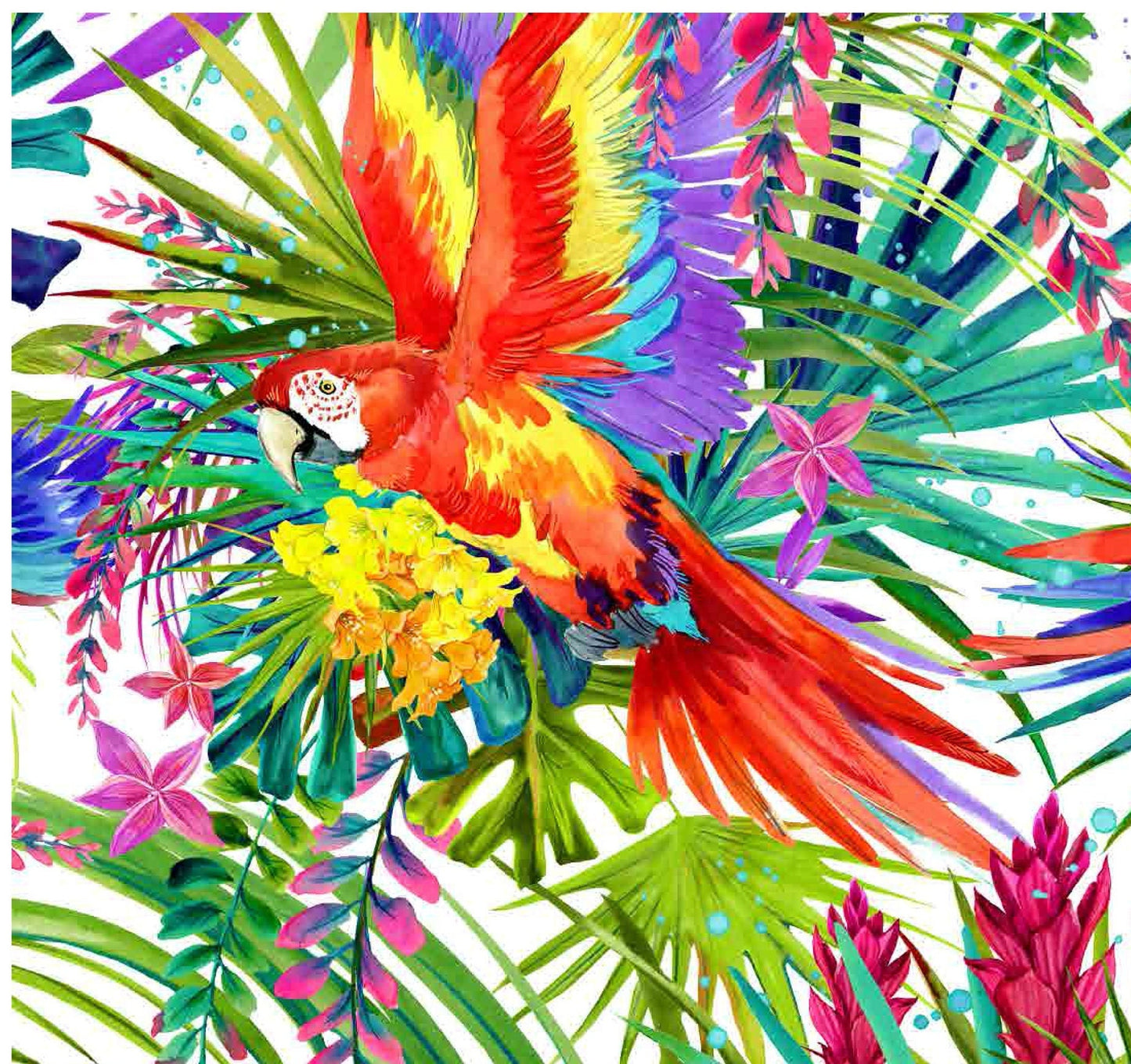 Parrots - Decoupage Paper for Furniture - Rice Paper Decoupage - Large Decoupage Paper - Tropical Birds Decoupage