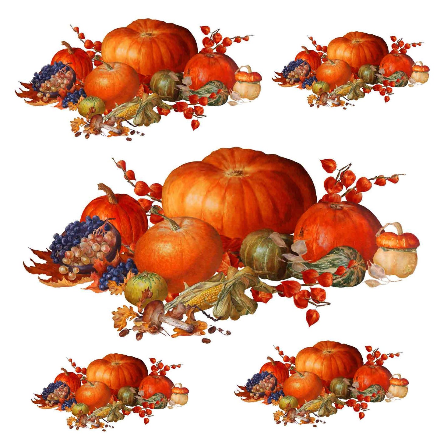 Decoupage Paper for Furniture - Rice Paper Decoupage - Large Decoupage Paper Vintage - Orange Pumpkin Kitchen Decoupage