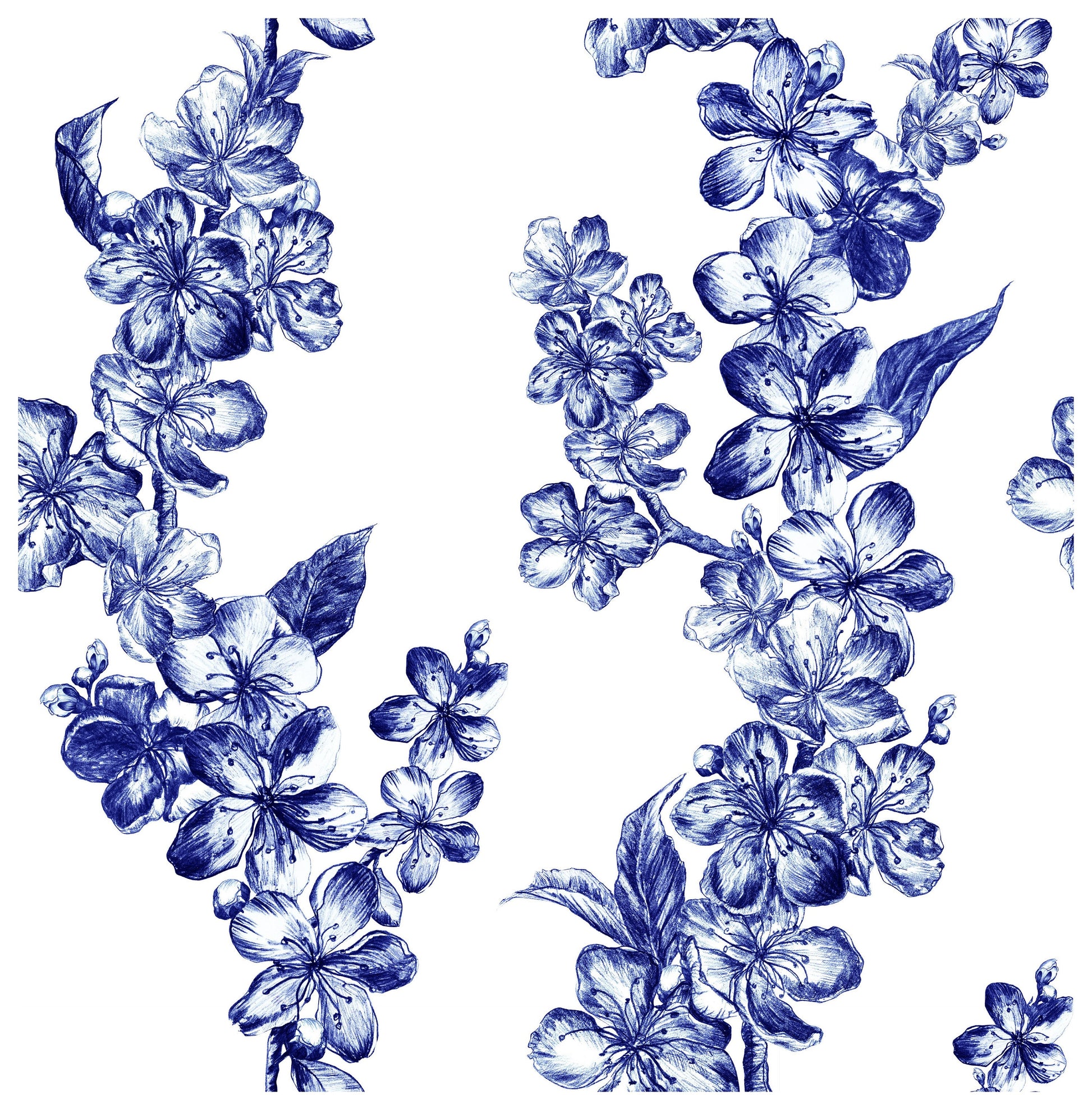 Blossom Blue Decoupage Paper for Furniture - Rice Paper Decoupage - Large Decoupage Paper Vintage - Flowers Decoupage