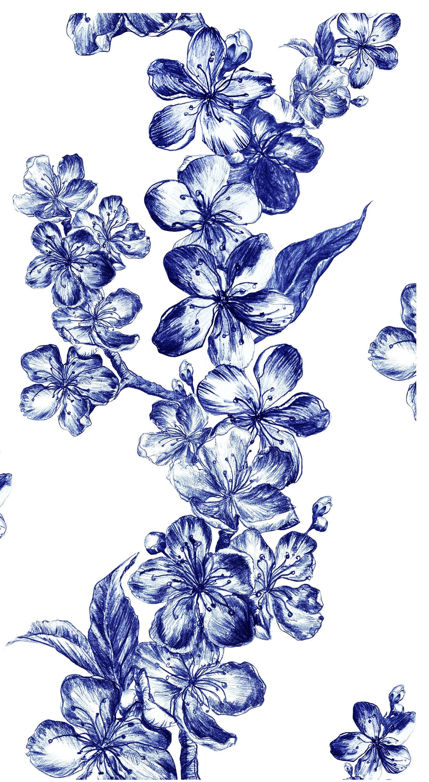Blossom Blue Decoupage Paper for Furniture - Rice Paper Decoupage - Large Decoupage Paper Vintage - Flowers Decoupage