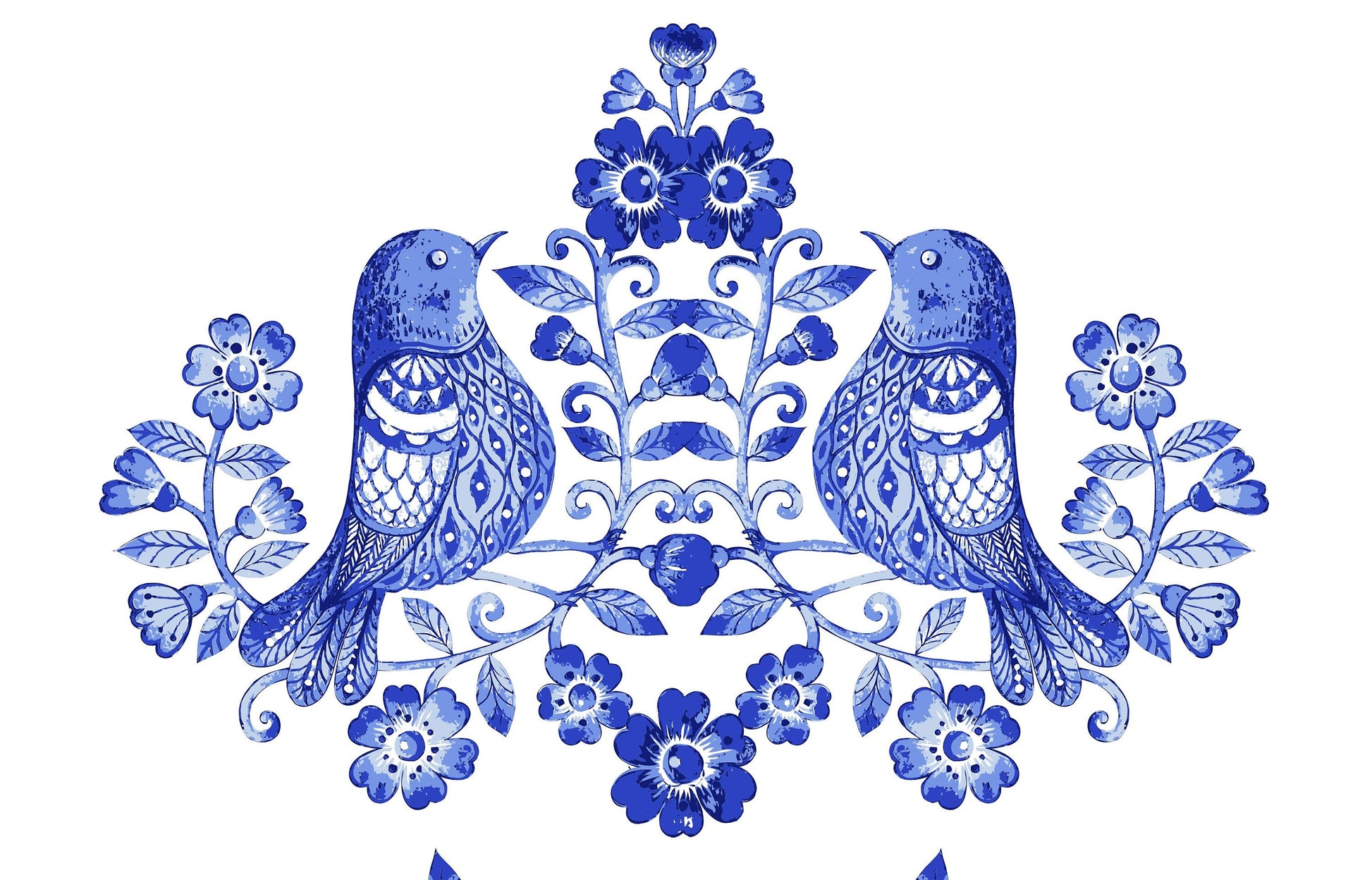 Blue Bird Decoupage Paper for Furniture - Rice Paper Decoupage - Large Decoupage Paper Vintage - Flowers and Bird Decoupage