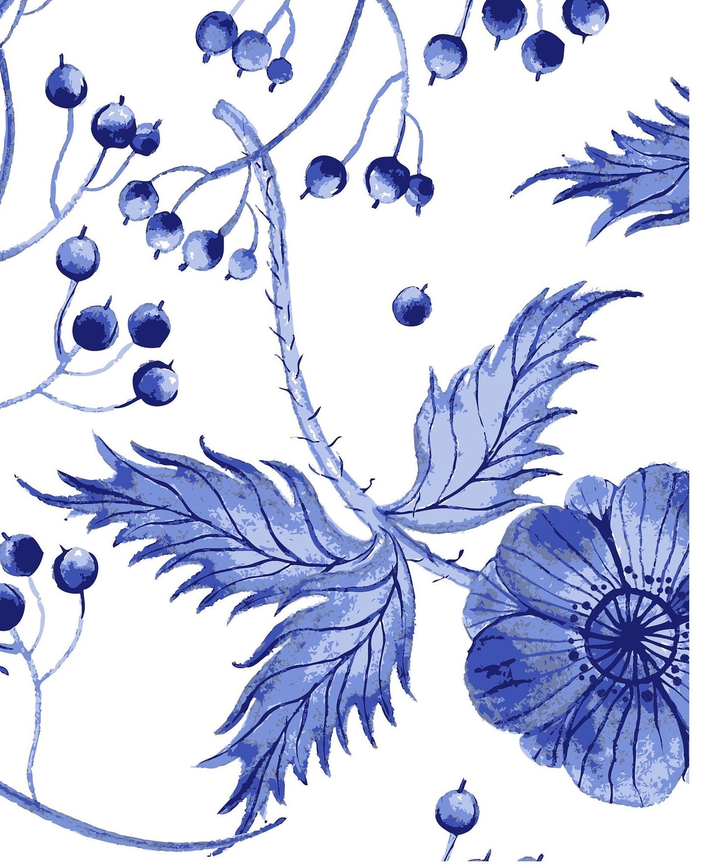 Blue Flowers Decoupage Paper for DIY Furniture - Large Vintage Rice Paper - Floral Prints Decoupage