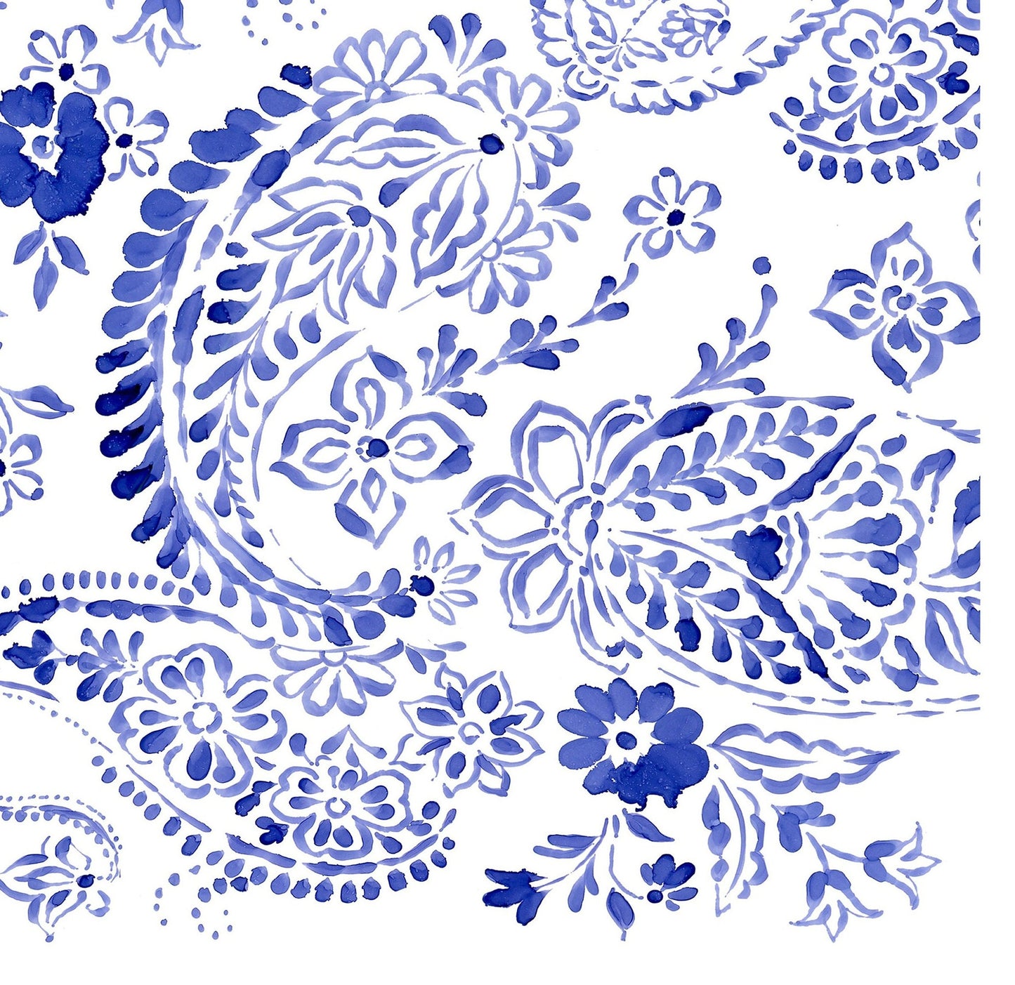 Blue Floral Illustrations Decoupage Paper for Furniture and Crafts - Large Rice Paper - Vintage Flowers and Birds Prints