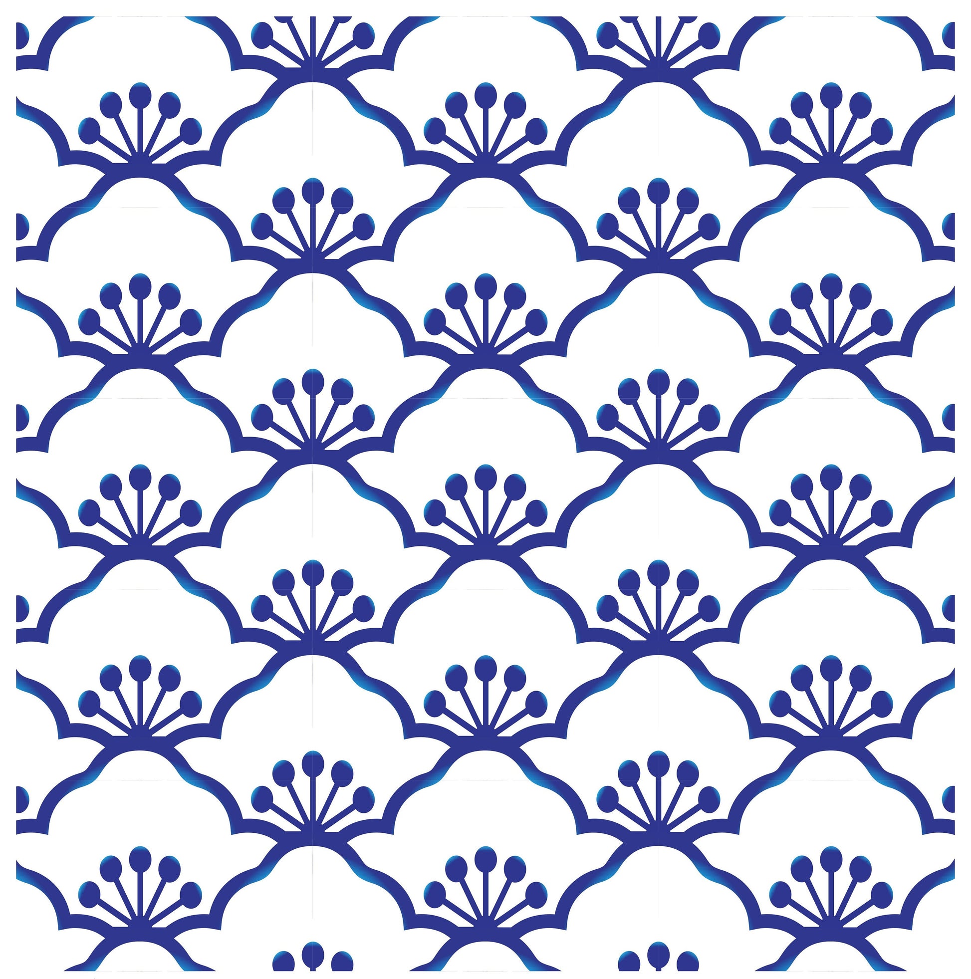 Blue Geometric Illustrations Decoupage Paper for Furniture - Large Rice Paper Decoupage - Vintage Patterns for Decoupage