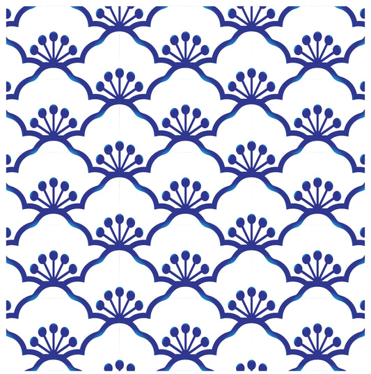 Blue Geometric Illustrations Decoupage Paper for Furniture - Large Rice Paper Decoupage - Vintage Patterns for Decoupage
