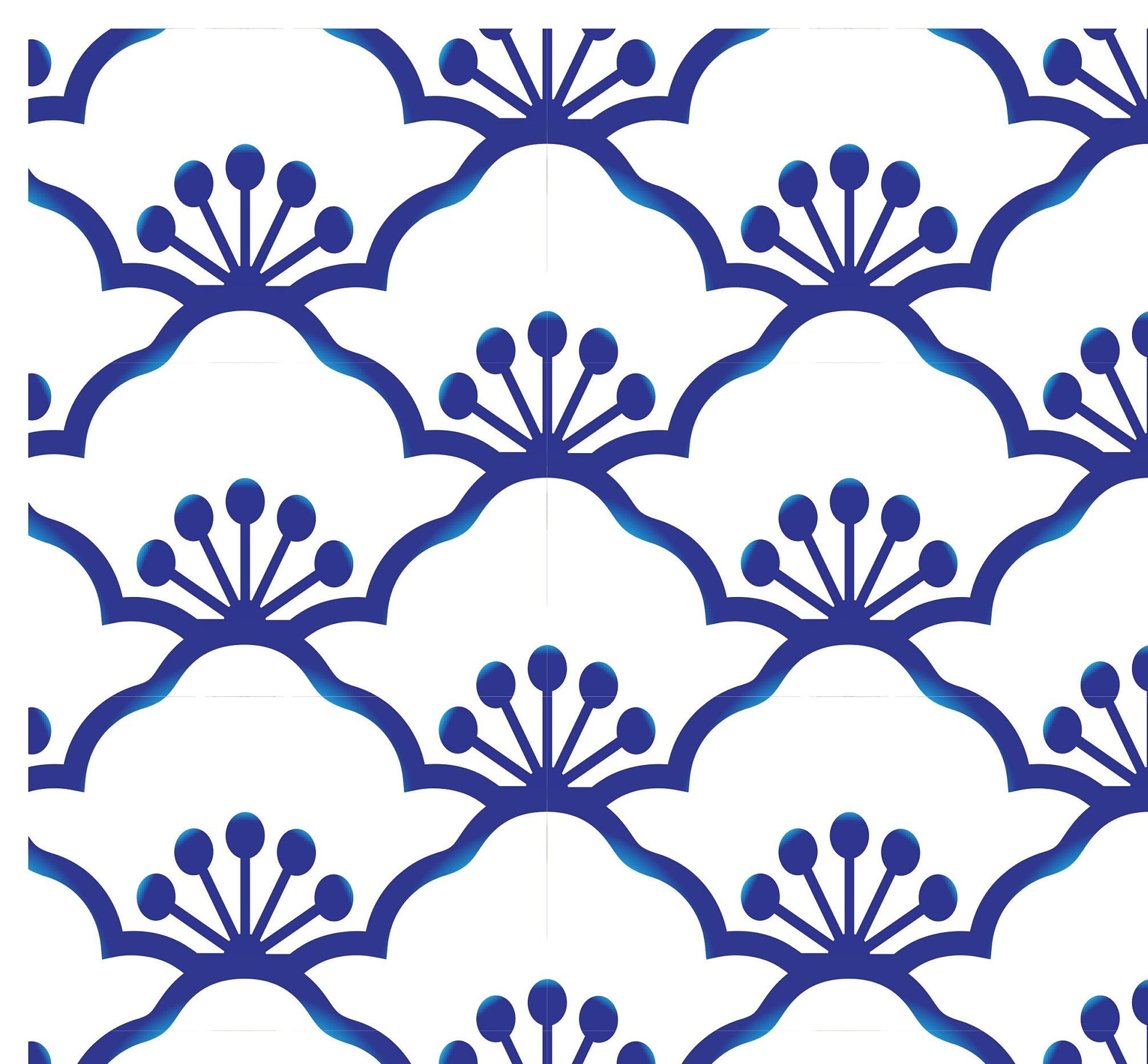 Blue Geometric Illustrations Decoupage Paper for Furniture - Large Rice Paper Decoupage - Vintage Patterns for Decoupage