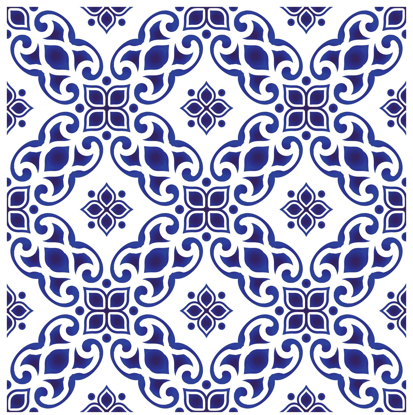 Blue Geometric Illustrations Decoupage Paper for Furniture - Large Rice Paper Decoupage - Vintage Patterns for Decoupage