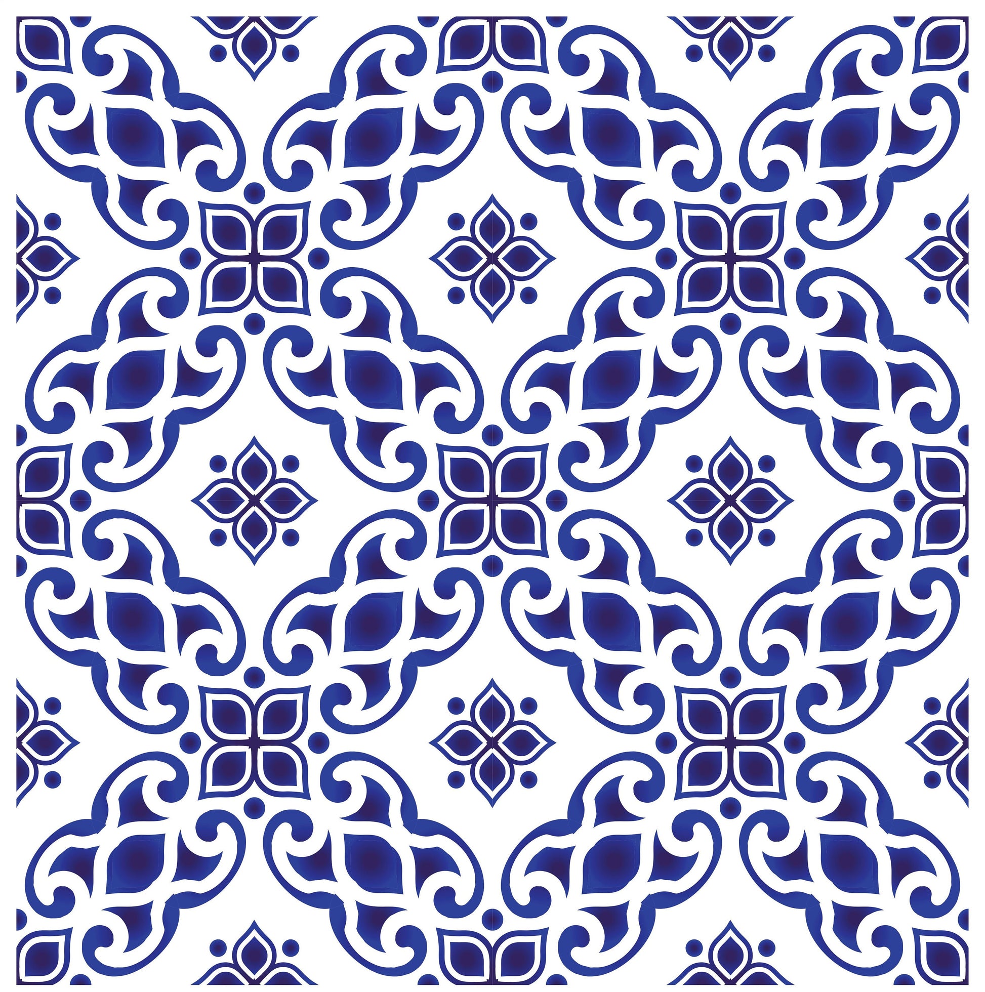 Blue Geometric Illustrations Decoupage Paper for Furniture - Large Rice Paper Decoupage - Vintage Patterns for Decoupage