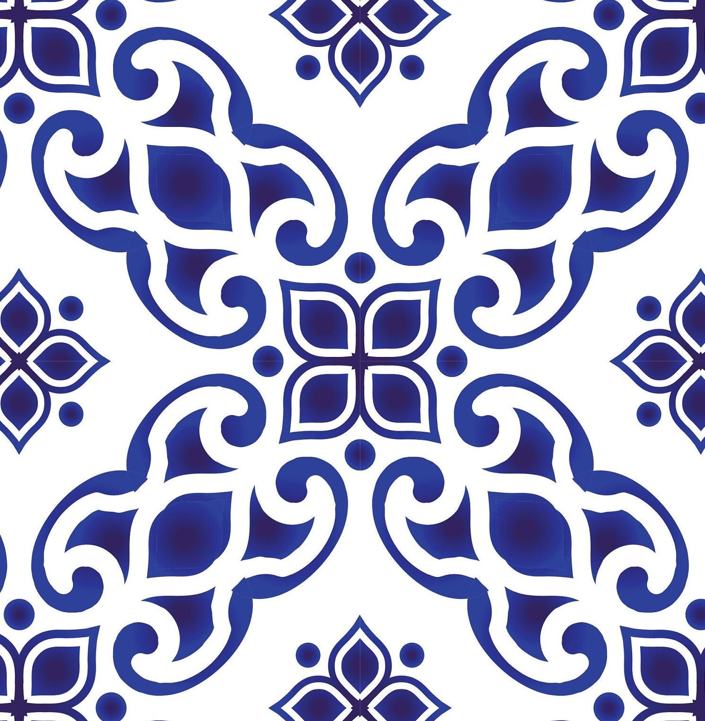Blue Geometric Illustrations Decoupage Paper for Furniture - Large Rice Paper Decoupage - Vintage Patterns for Decoupage
