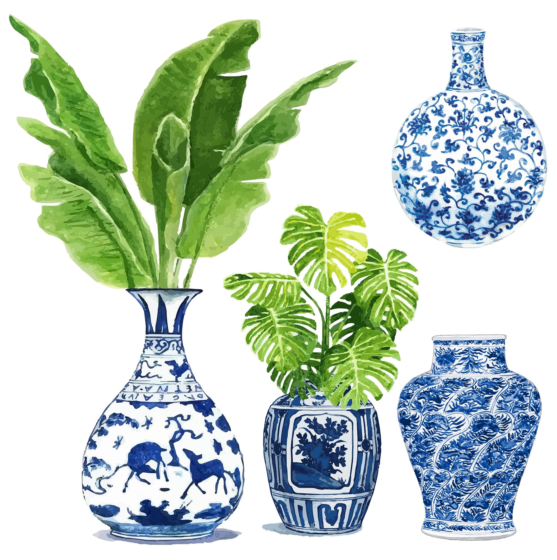 vases decoupage paper