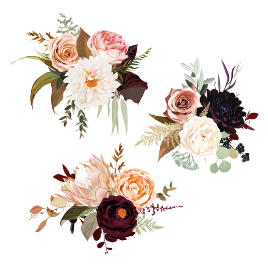 white flowers decoupage paper