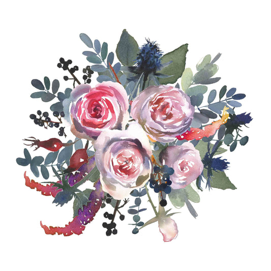 Watercolor Floral Rice Paper - Vintage Decoupage Paper for Furniture - Large Flowers Decoupage Paper - DIY Projects