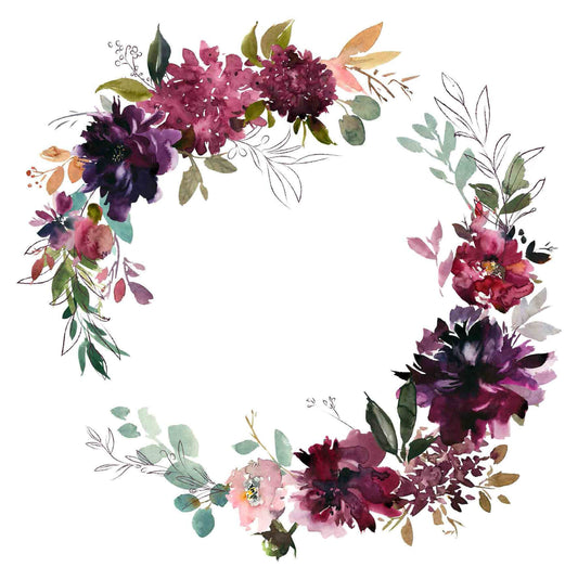 Watercolor Floral Rice Paper - Vintage Decoupage Paper for Furniture - Large Flowers Decoupage Paper - DIY Projects - Wreath