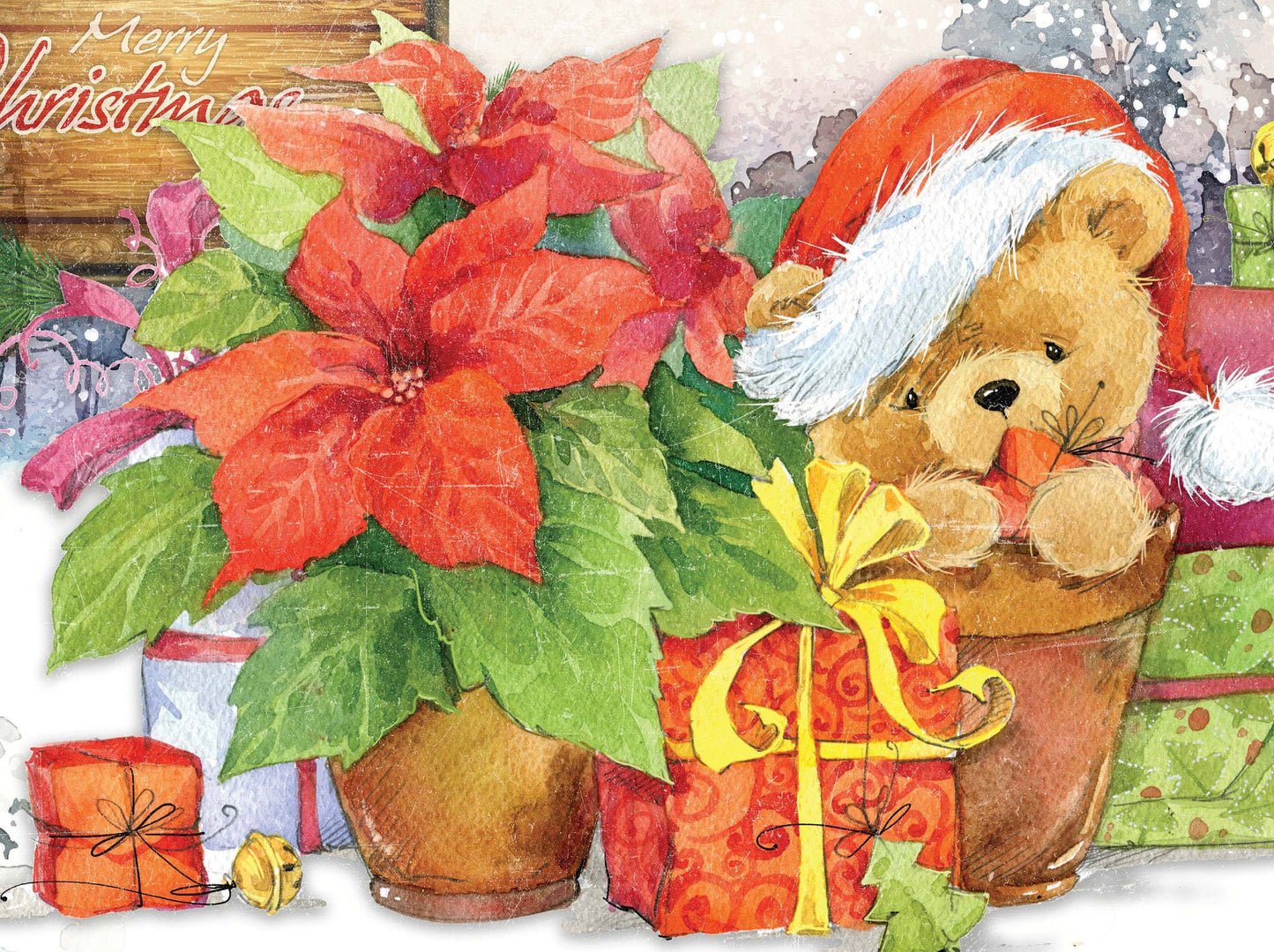 Christmas - Teddy Bear - Dear Santa - Gift - Horse - Decorative Christmas Paper - Decoupage for Furniture - Large Size Options