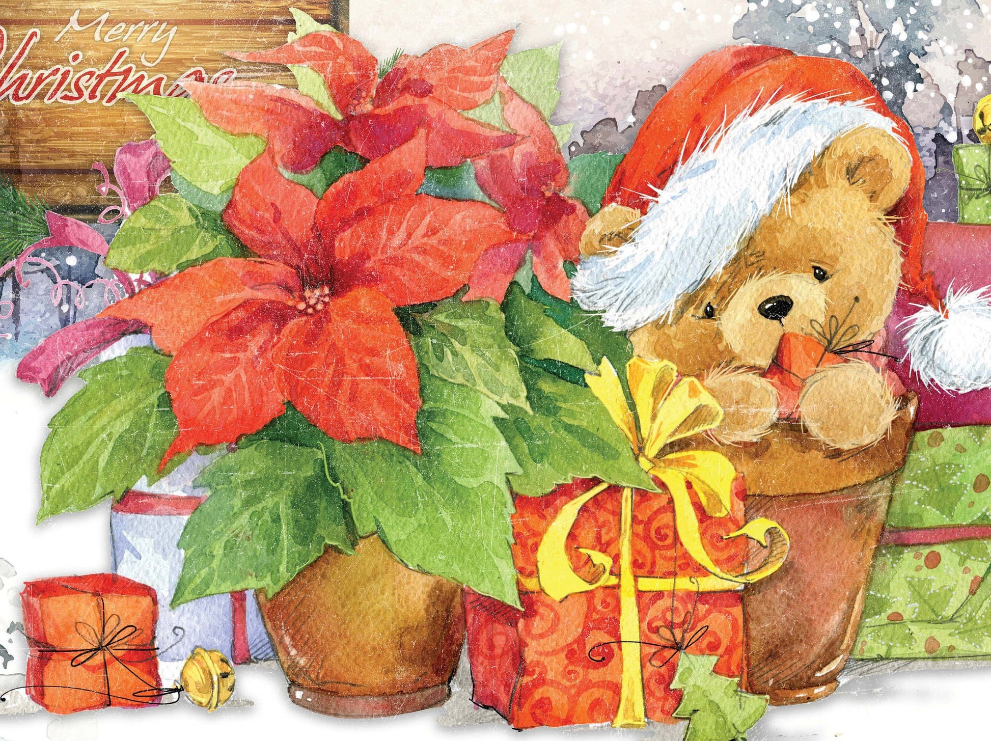 Christmas - Teddy Bear - Dear Santa - Gift - Horse - Decorative Christmas Paper - Decoupage for Furniture - Large Size Options