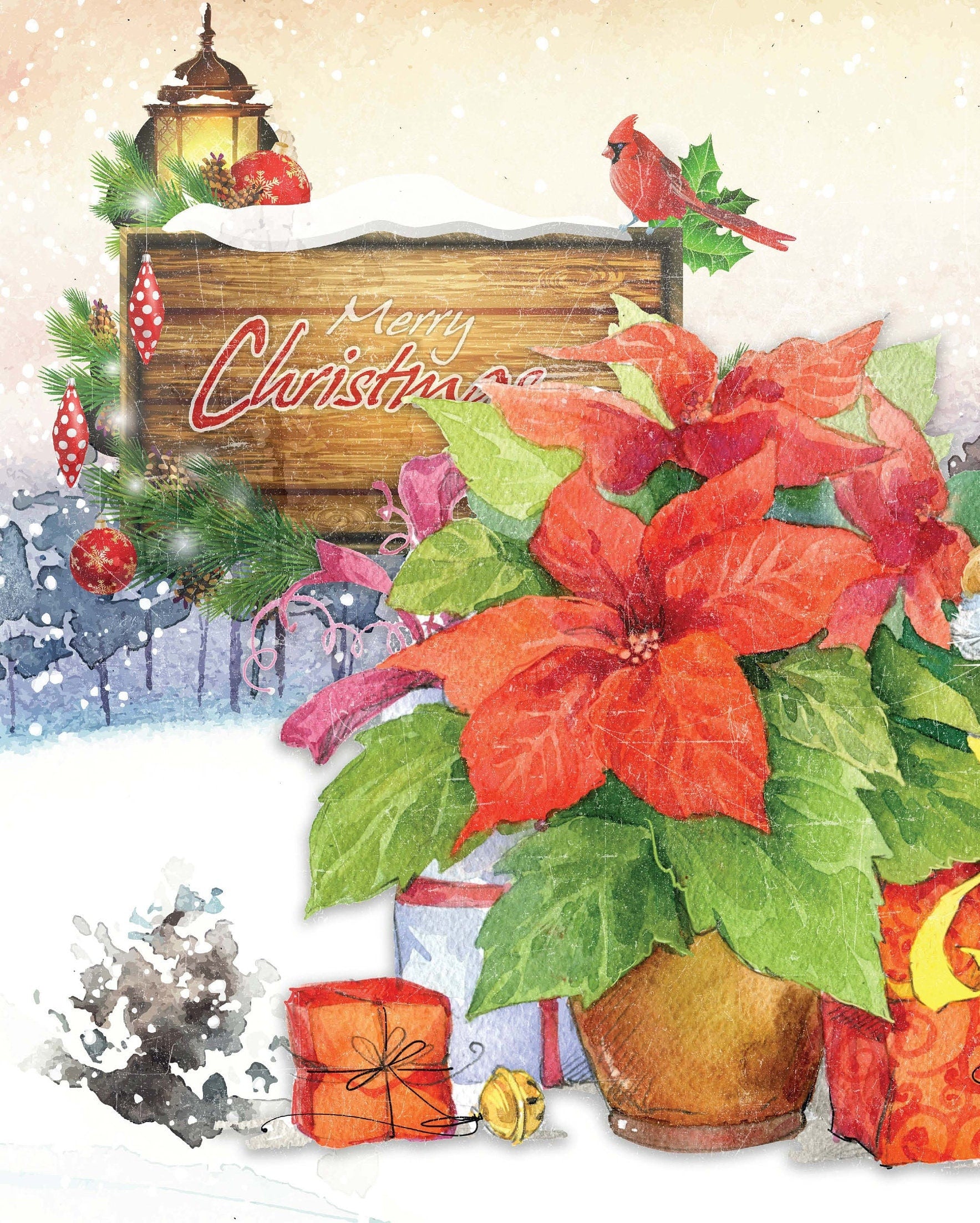 Christmas - Teddy Bear - Dear Santa - Gift - Horse - Decorative Christmas Paper - Decoupage for Furniture - Large Size Options