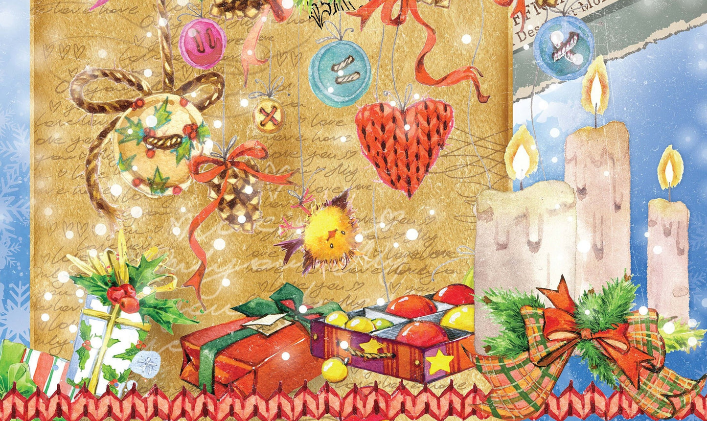 Merry Christmas - Candle - Dear Santa - Gift - Horse - Decorative Christmas Paper - Decoupage for Furniture - Large Size Options