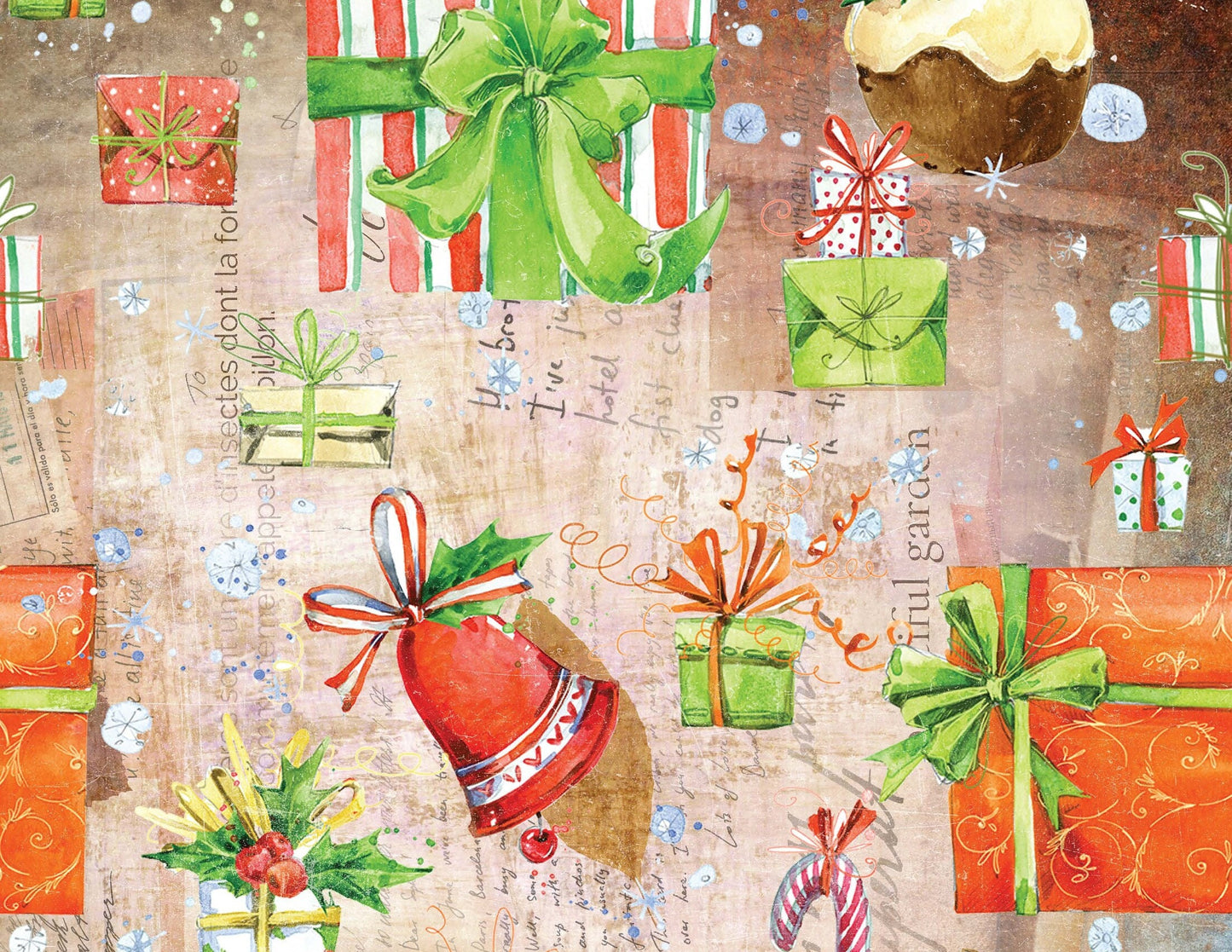 Christmas Decoupage Paper - Gifts, Bells, Candles (Large Size Options)