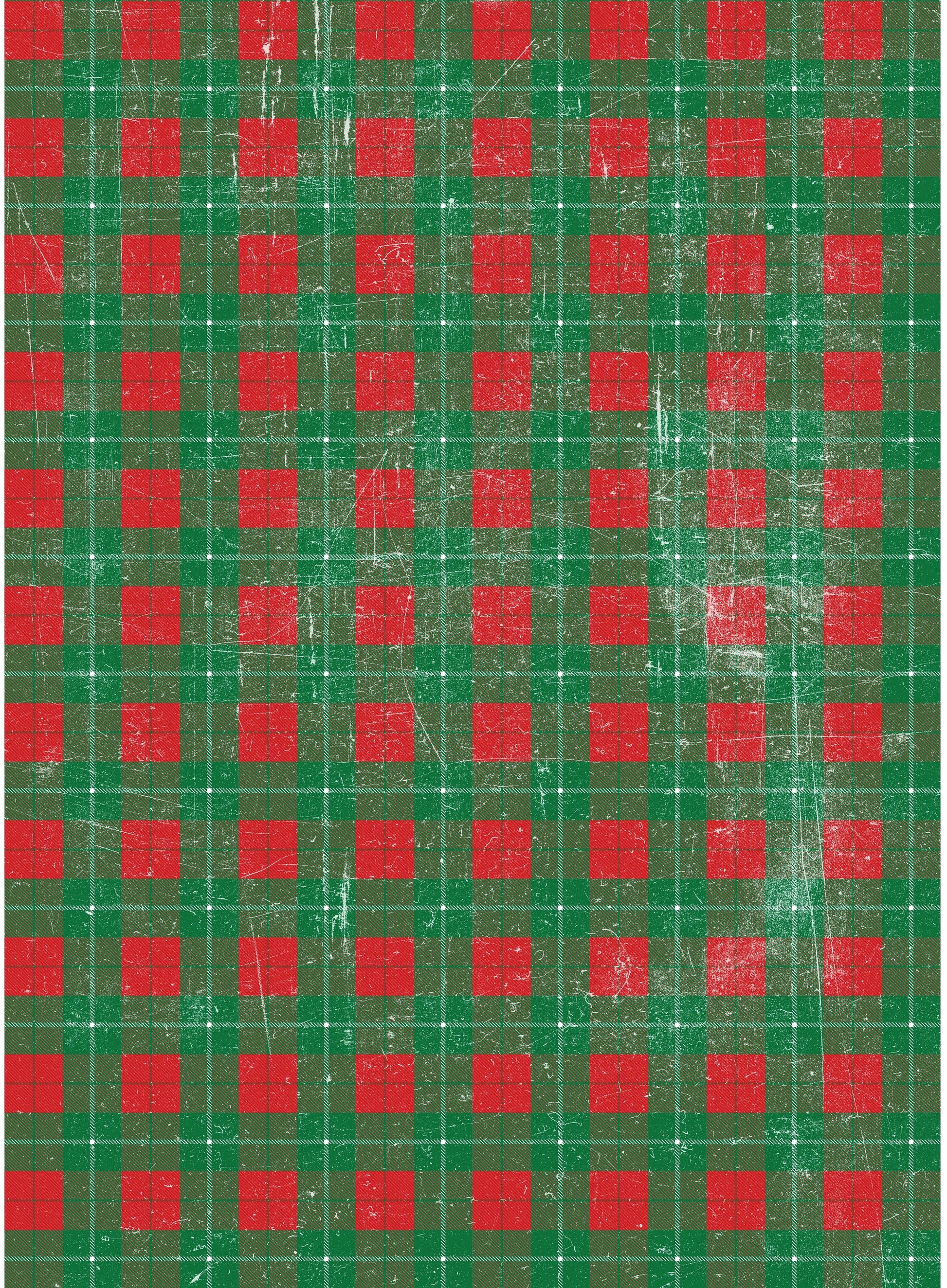 Christmas Plaid Decoupage Paper - Red & Green Square Pattern