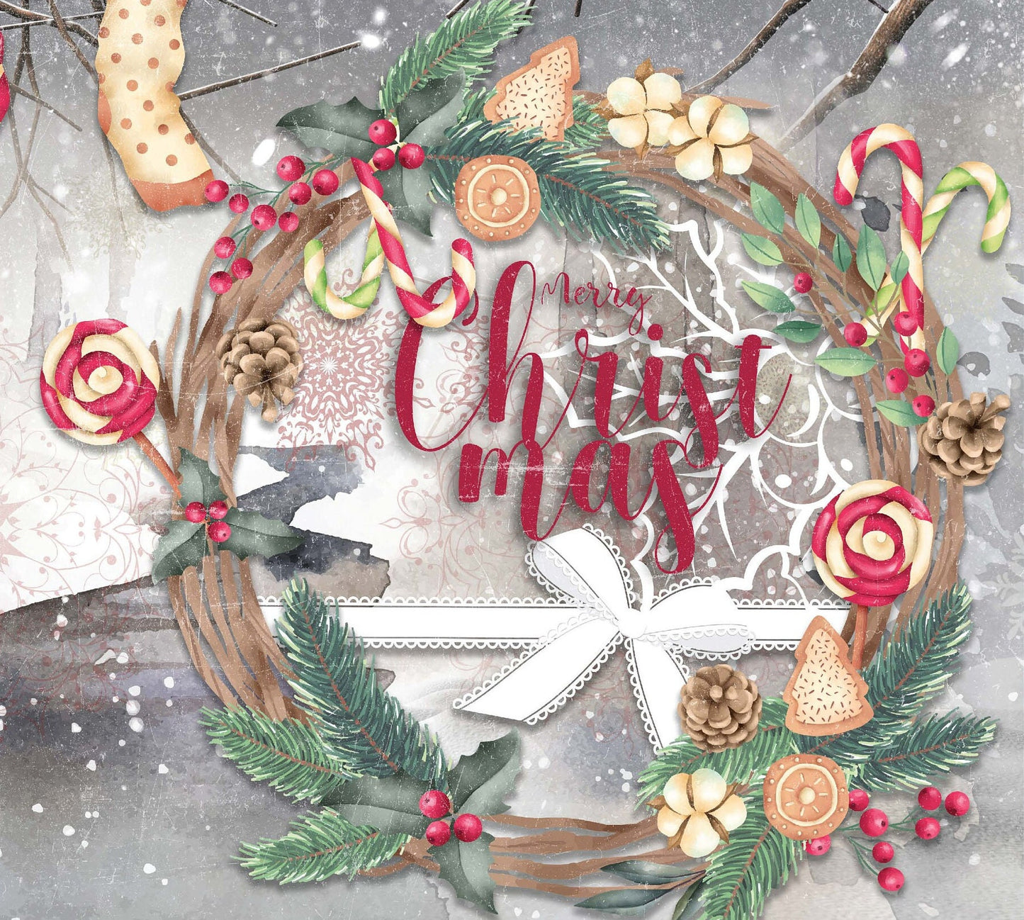 Merry Christmas - Decorative Christmas Paper - Decoupage for Furniture - Large Size Options