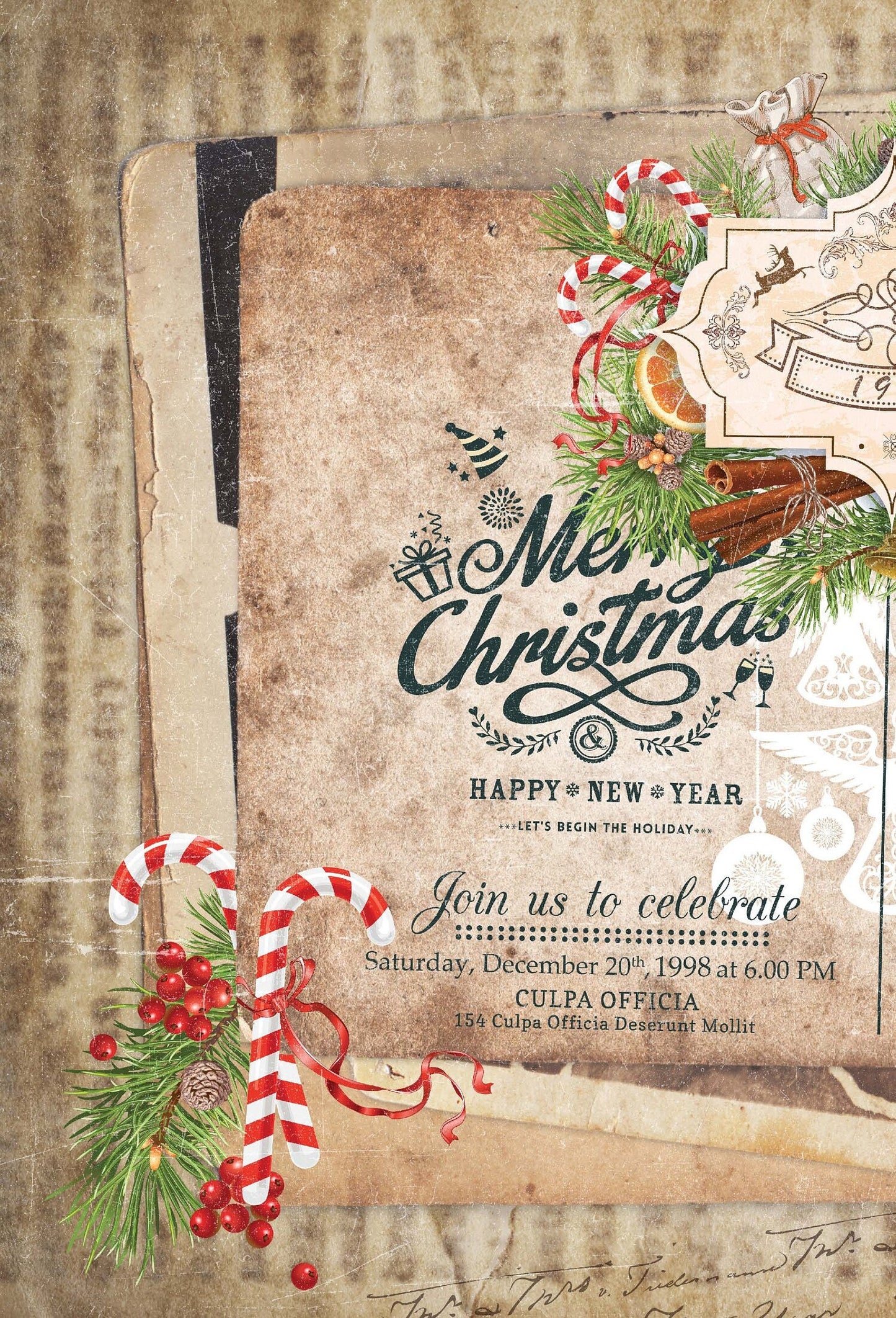 Merry Christmas - Decorative Christmas Paper - Decoupage for Furniture - Large Size Options