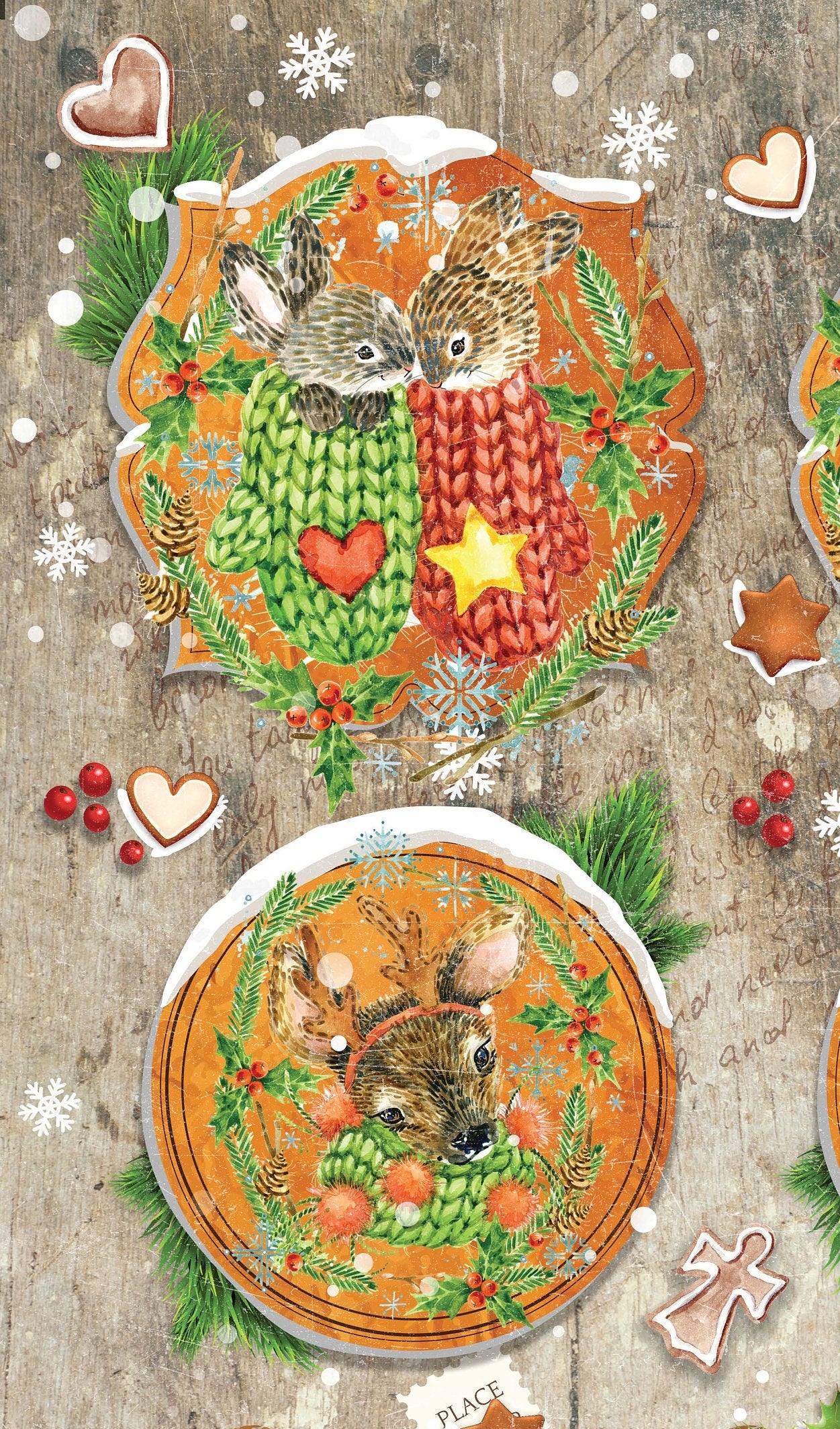 Merry Christmas - Decorative Christmas Paper - Decoupage for Furniture - Large Size Options