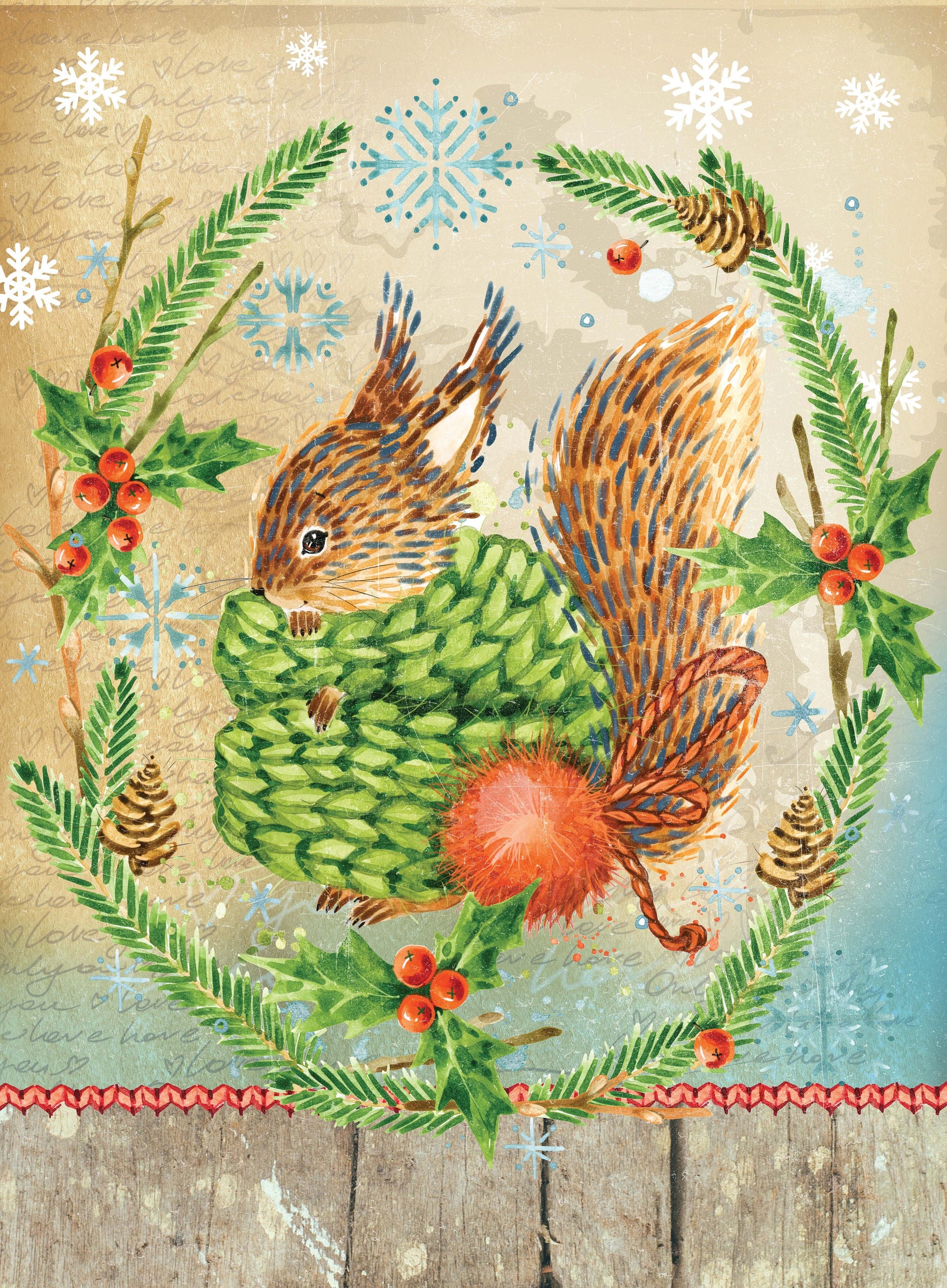 baby squirrel decoupage paper