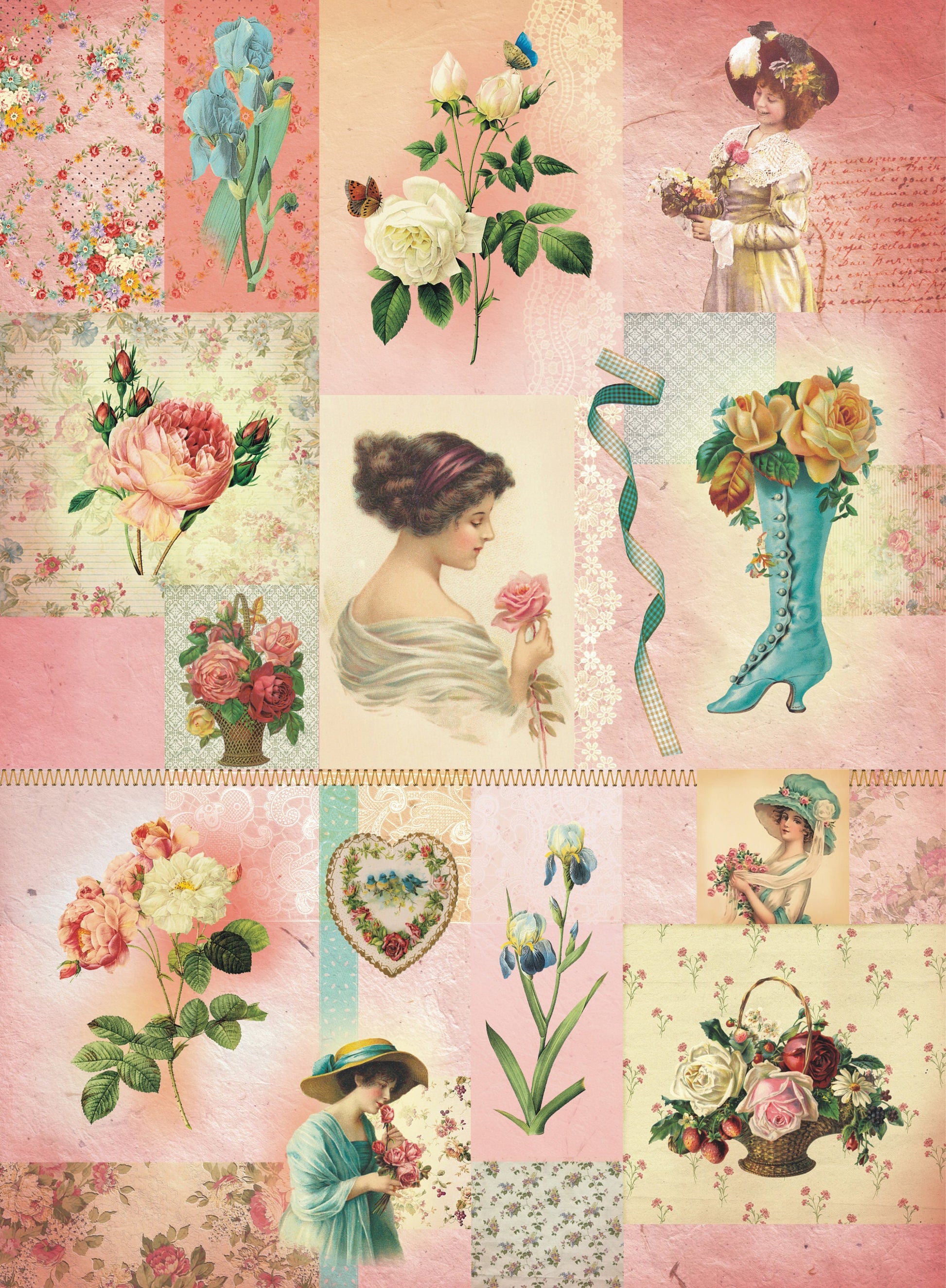 Roses Vintage Decoupage Paper – Furniture Art, Large Rice Paper