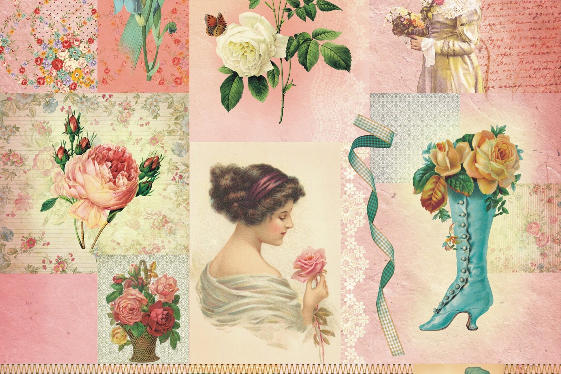 Roses Vintage Decoupage Paper – Furniture Art, Large Rice Paper