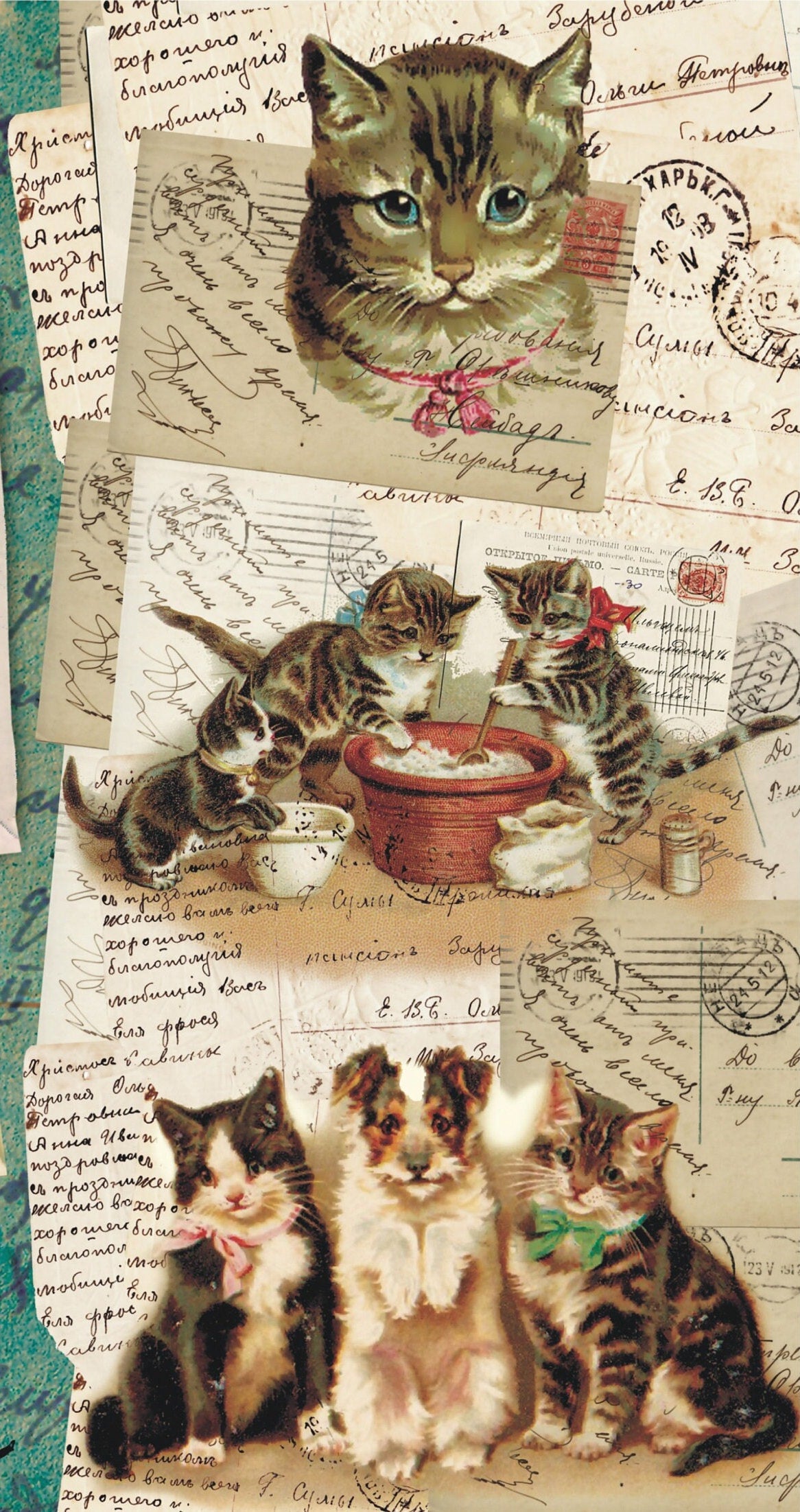 Kitten - Vintage Decoupage Art - Rice Paper - Decoupage for Furniture - Large Size Rice Paper for Decoupage