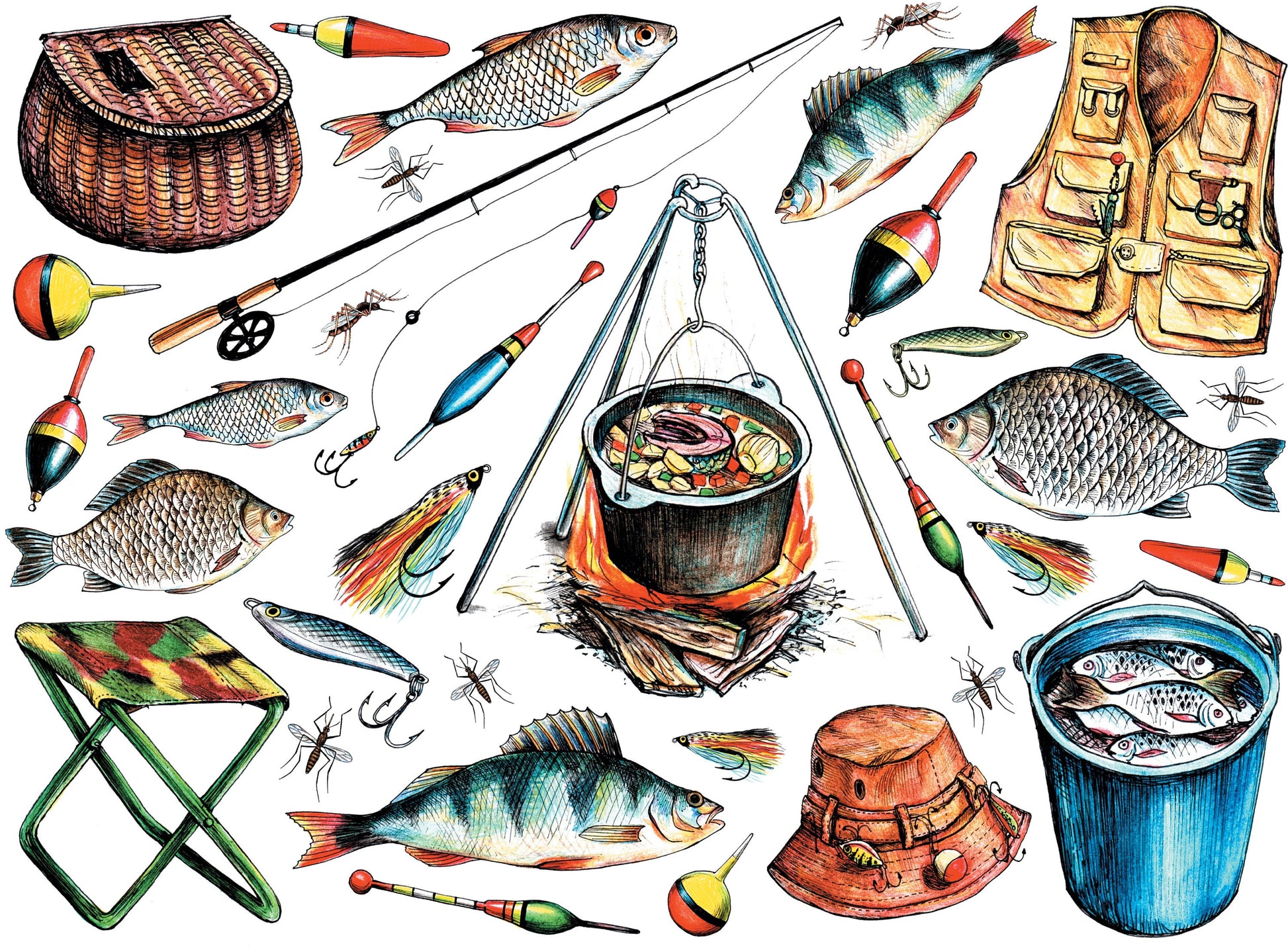 fishing sea decoupage paper