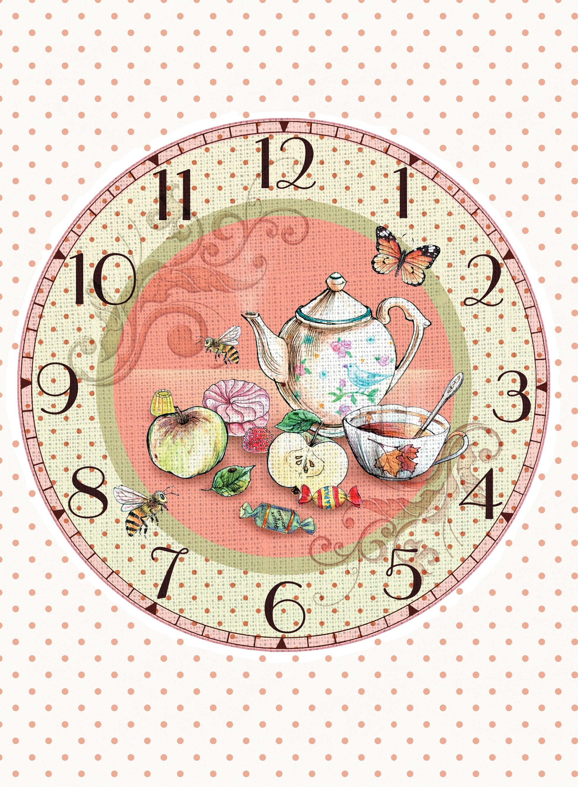 Clock - Vintage Decoupage Art - Rice Paper - Decoupage for Furniture - Large Size Rice Paper for Decoupage - Sheets