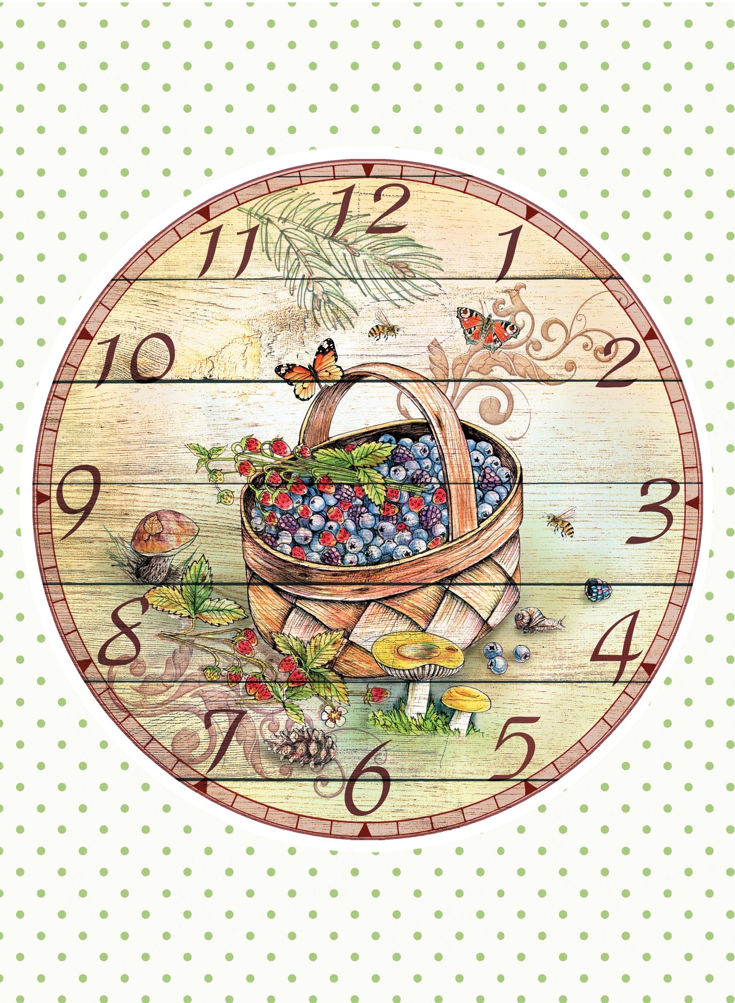 Clock - Vintage Decoupage Art - Rice Paper - Decoupage for Furniture - Large Size Rice Paper for Decoupage - Sheets