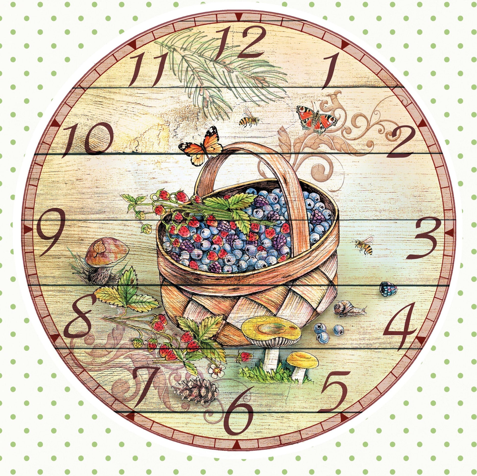 Clock - Vintage Decoupage Art - Rice Paper - Decoupage for Furniture - Large Size Rice Paper for Decoupage - Sheets
