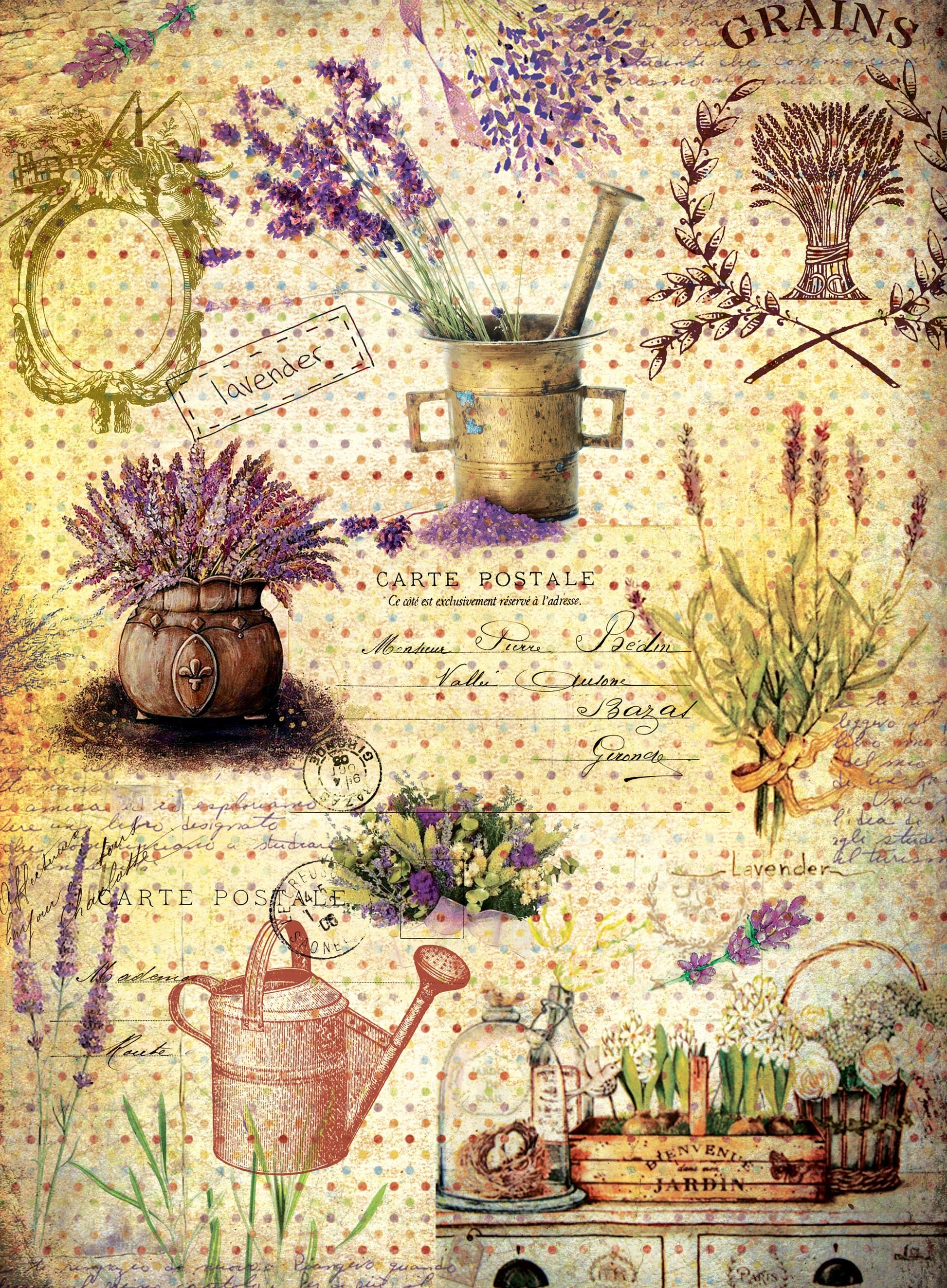 lavender decoupage