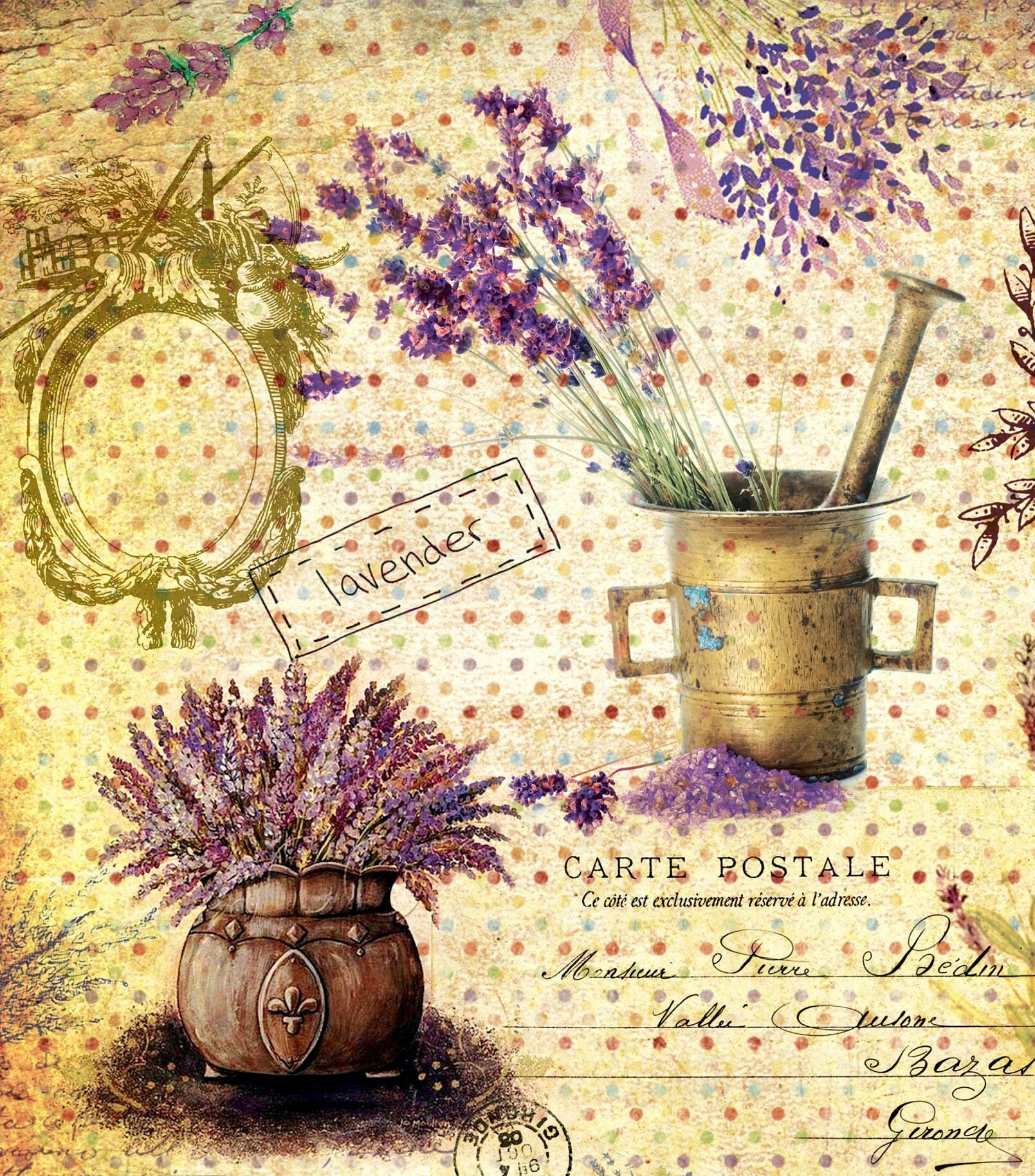Lavender Vintage Decoupage Rice Paper – Furniture Art