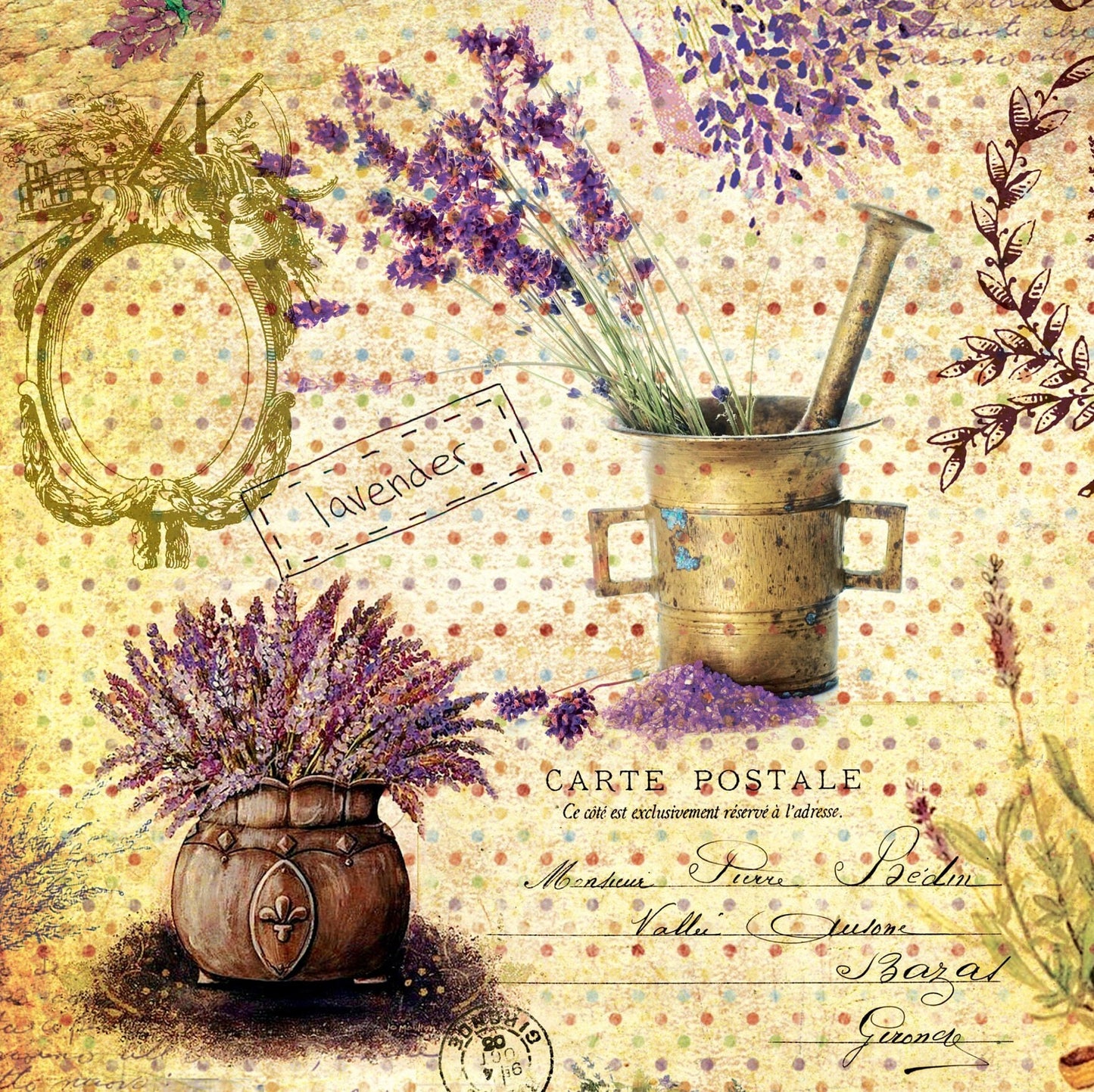 Lavender Vintage Decoupage Rice Paper – Furniture Art