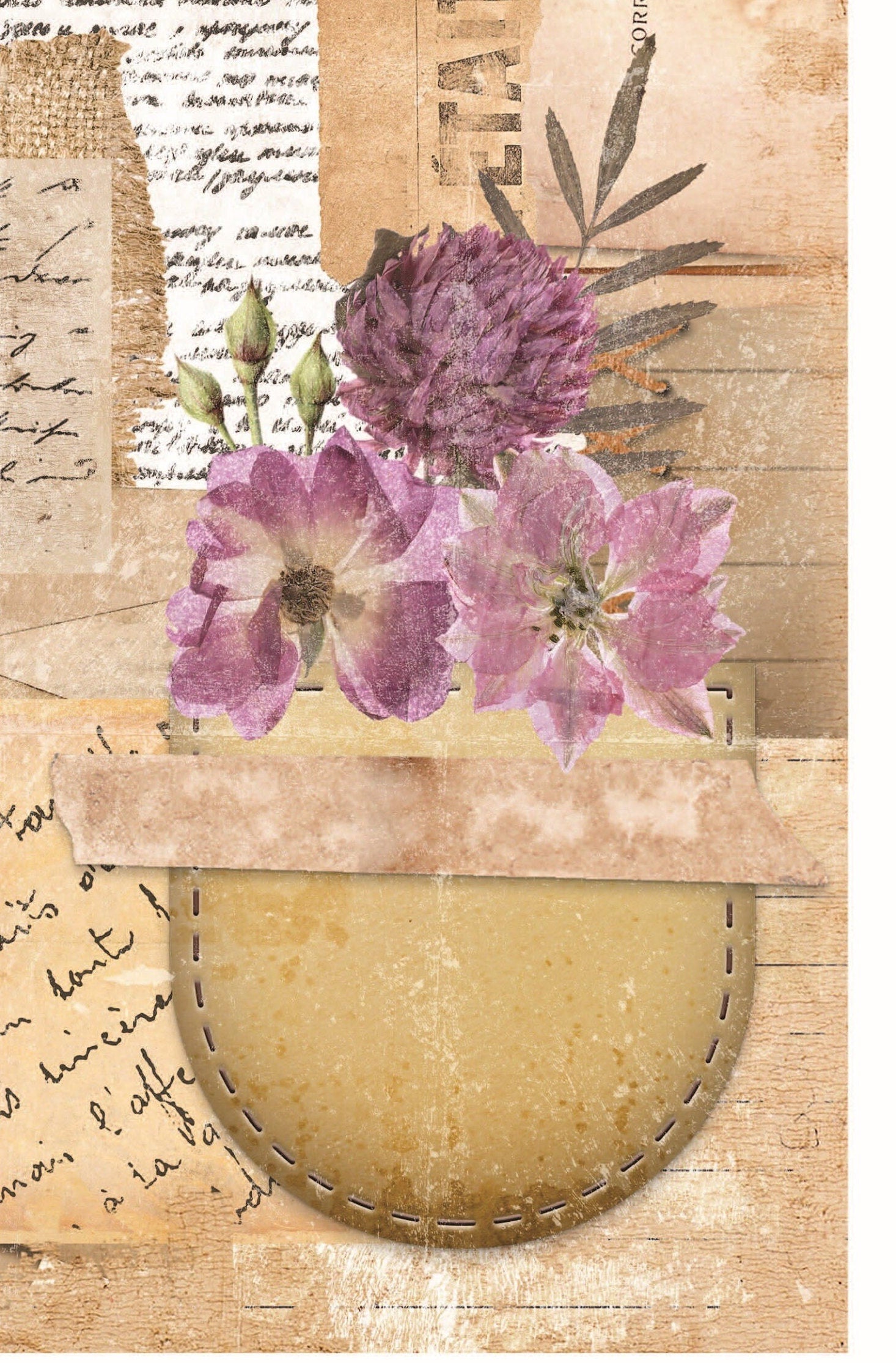 Purple Flowers - Floral Decoupage - Decoupage Art - Large Size Rice Paper for Decoupage - Decoupage Crafts