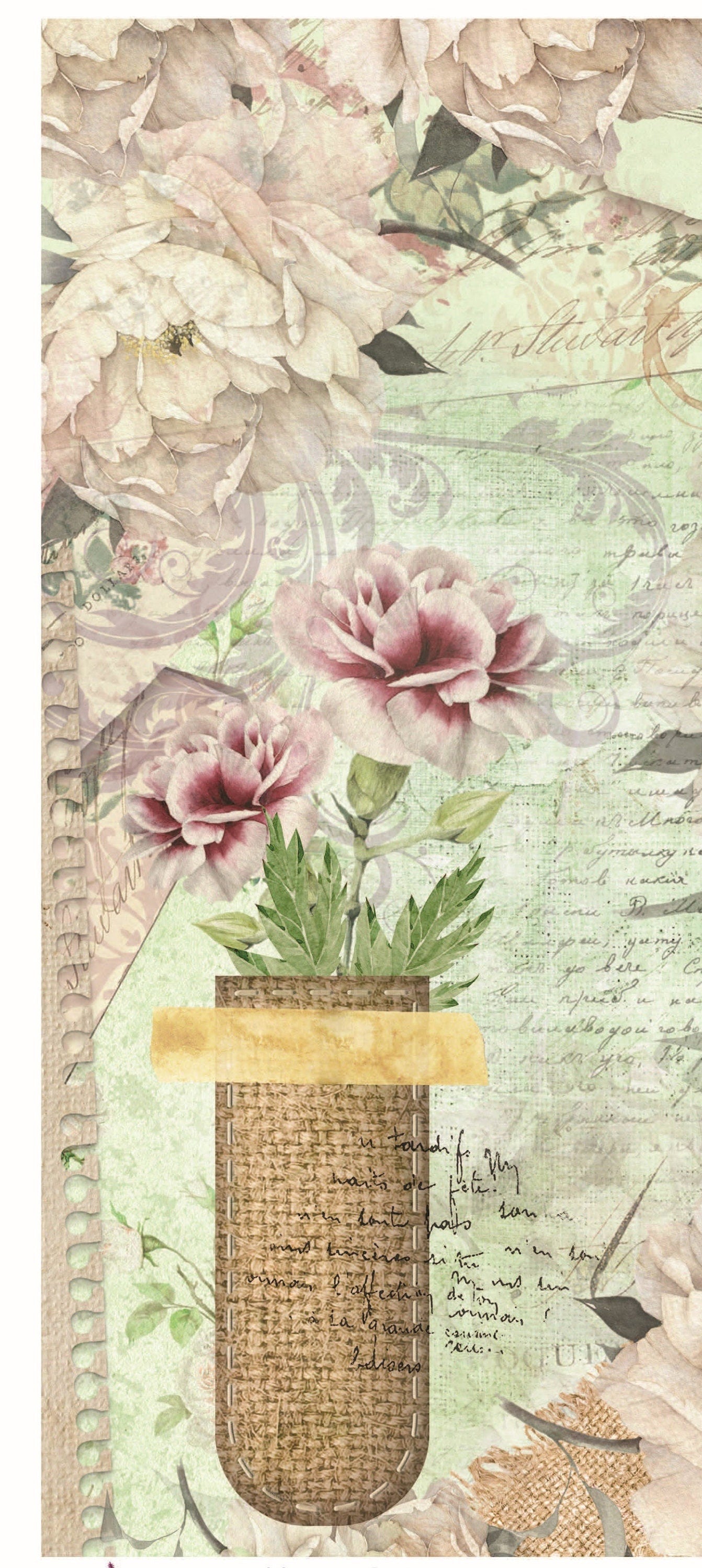 Vintage Floral Decoupage - Decoupage Art - Large Size Rice Paper for Decoupage - Decoupage Crafts