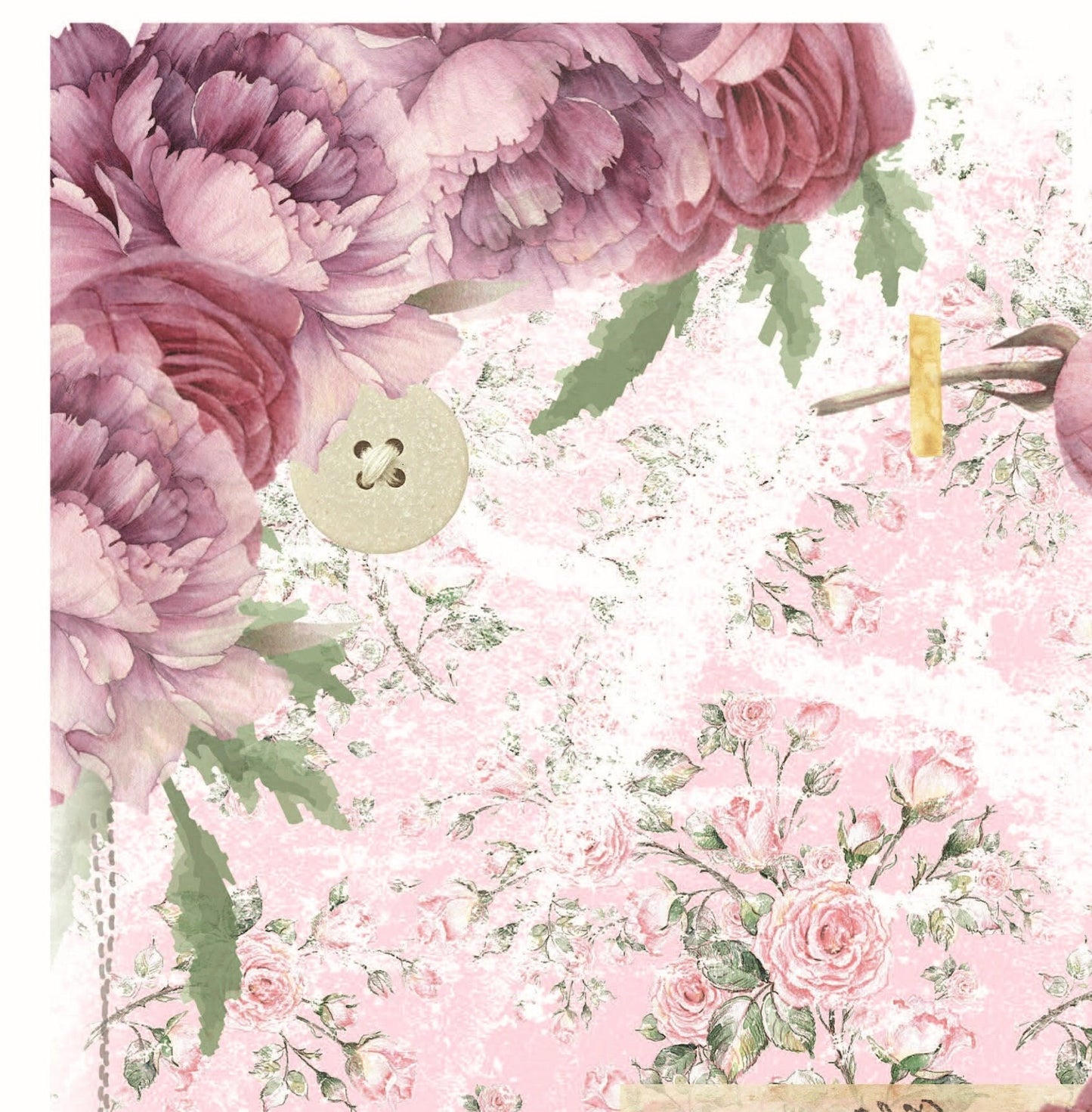 Vintage Floral Decoupage - Decoupage Art - Large Size Rice Paper for Decoupage - Decoupage Crafts