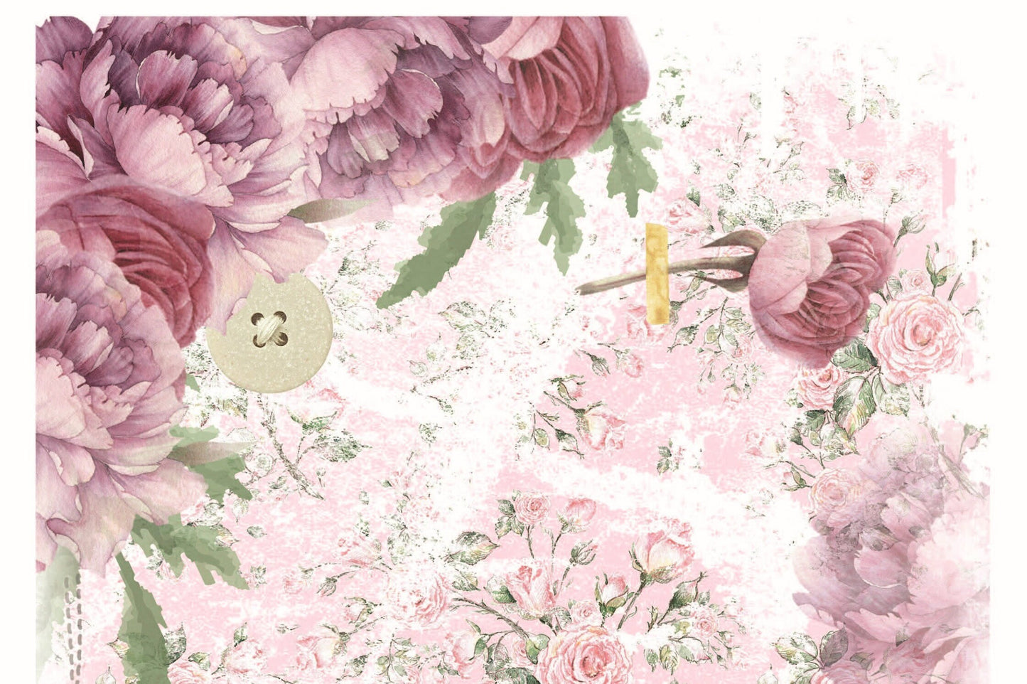 Vintage Floral Decoupage - Decoupage Art - Large Size Rice Paper for Decoupage - Decoupage Crafts