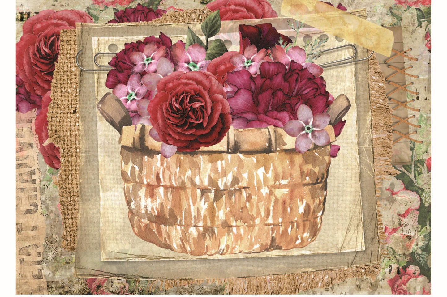 Vintage Floral Decoupage - Decoupage Art - Large Size Rice Paper for Decoupage - Decoupage Crafts