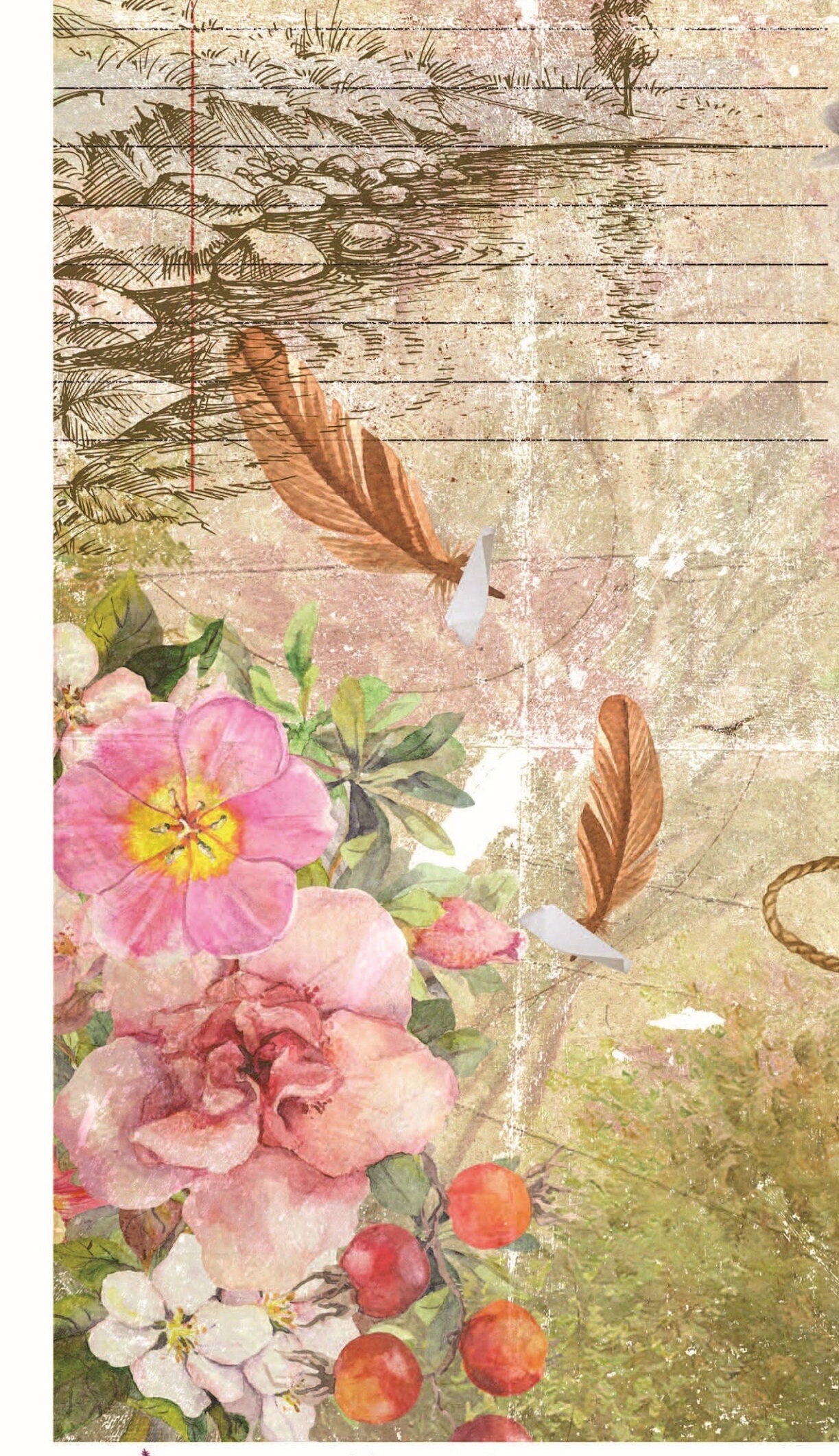 Flowers - Vintage Floral Decoupage - Decoupage Art - Large Size Rice Paper for Decoupage - Decoupage Crafts
