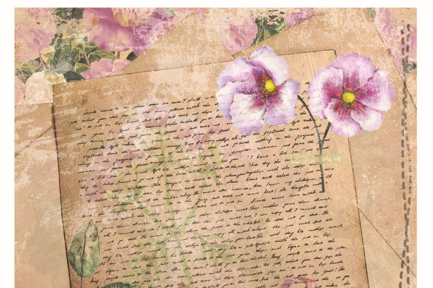 Old Book Leaves - Vintage Floral Decoupage - Decoupage Art - Large Size Rice Paper for Decoupage - Decoupage Crafts