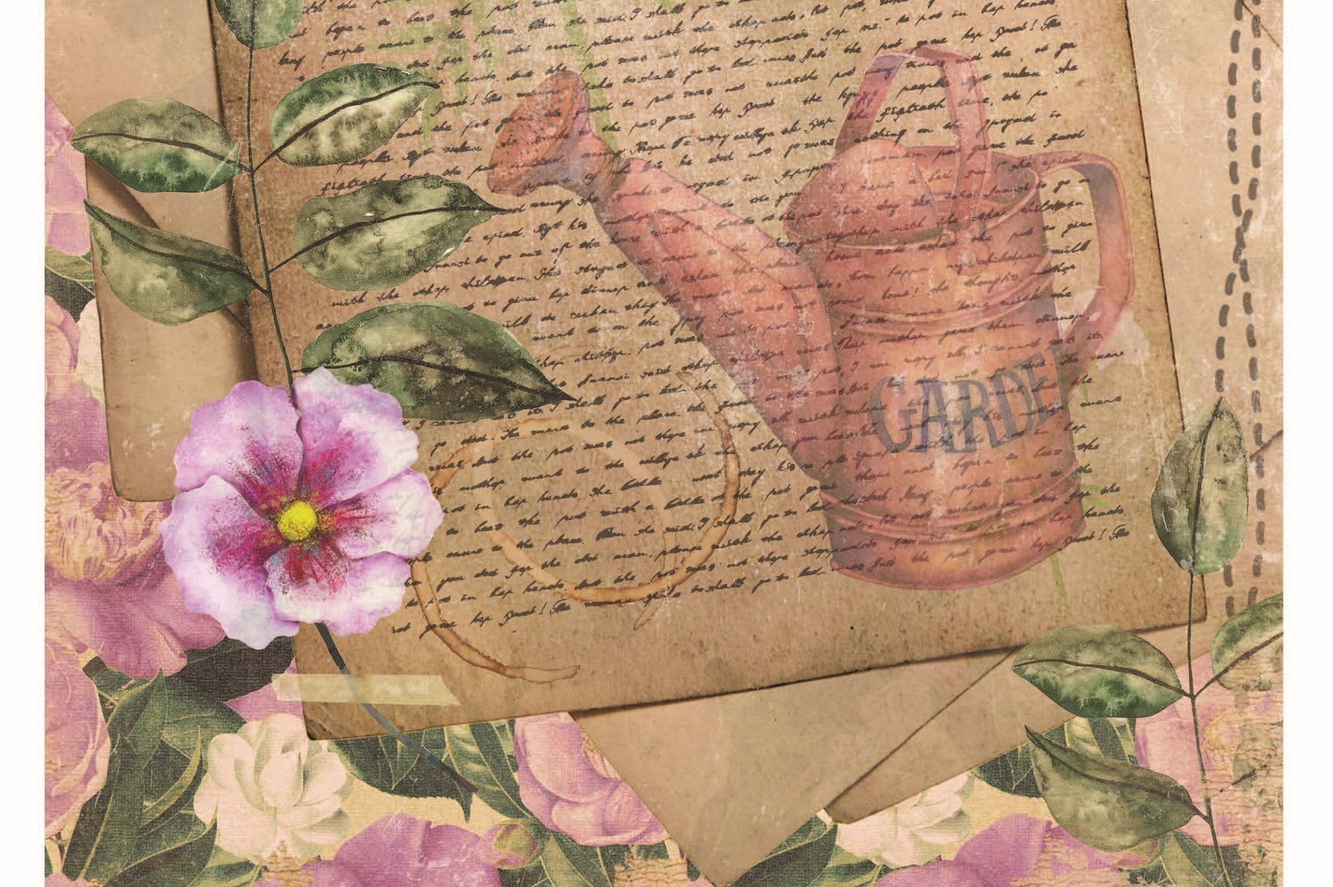 Old Book Leaves - Vintage Floral Decoupage - Decoupage Art - Large Size Rice Paper for Decoupage - Decoupage Crafts