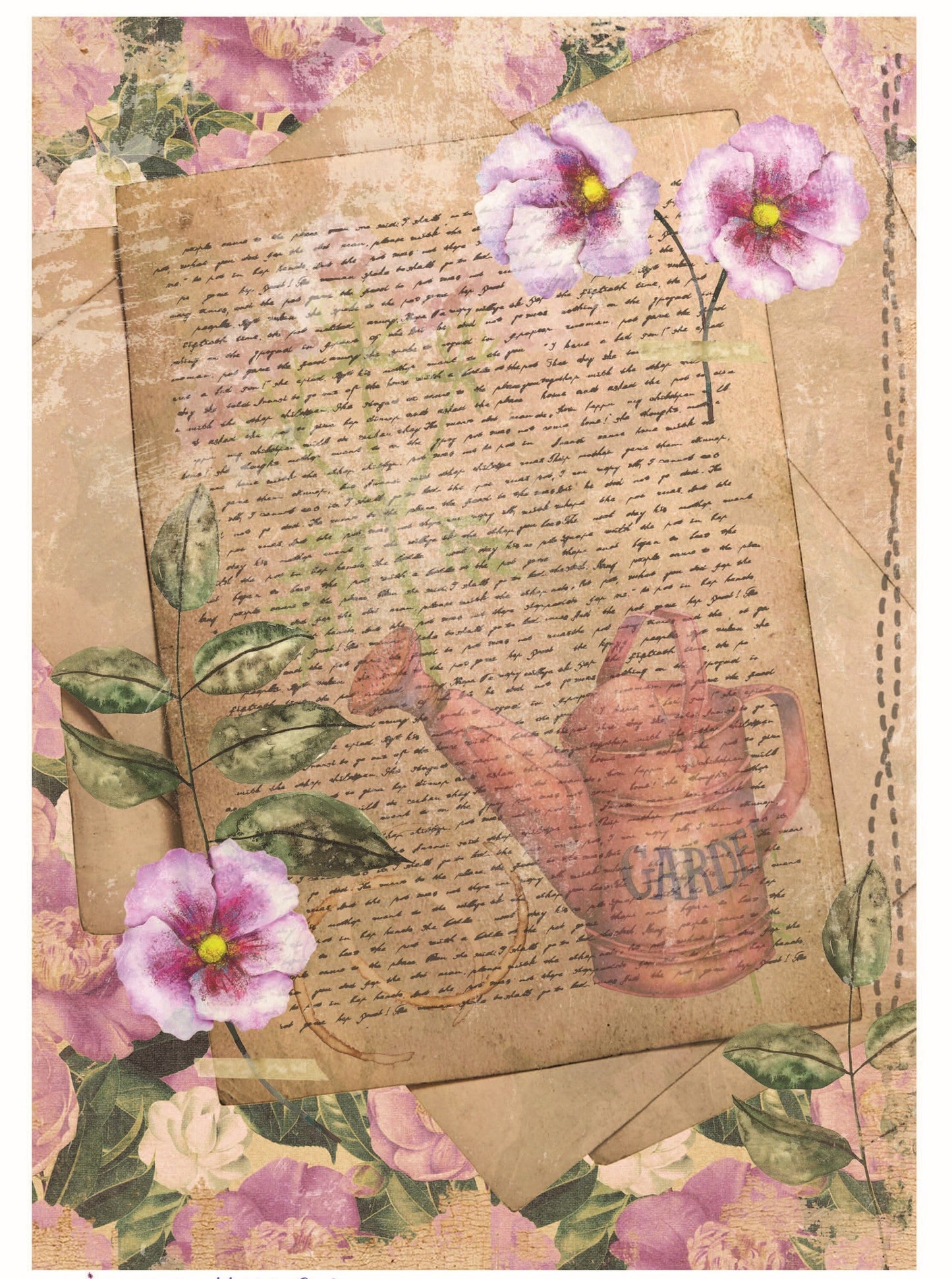 Old Book Leaves - Vintage Floral Decoupage - Decoupage Art - Large Size Rice Paper for Decoupage - Decoupage Crafts