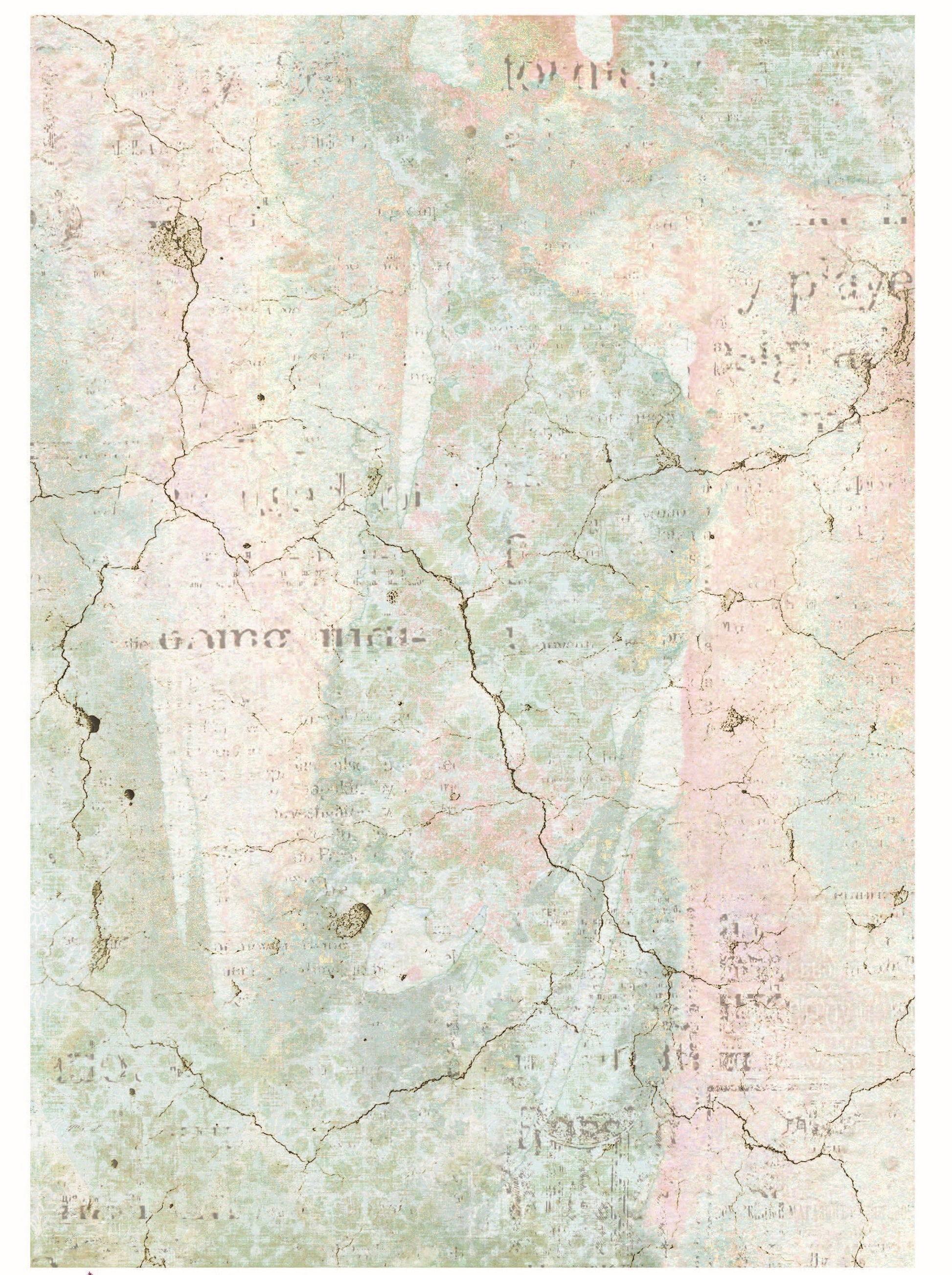 Greenish Vintage Texture Decoupage - Decoupage Art - Large Size Rice Paper for Decoupage - Decoupage Crafts