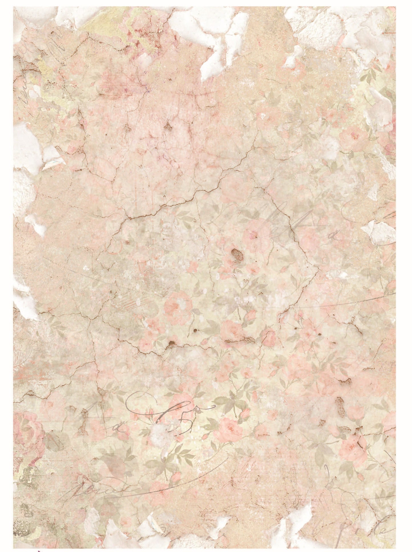 Minimal Floral Vintage Texture Decoupage - Decoupage Art - Large Size Rice Paper for Decoupage - Decoupage Crafts - Decoupage Transfers